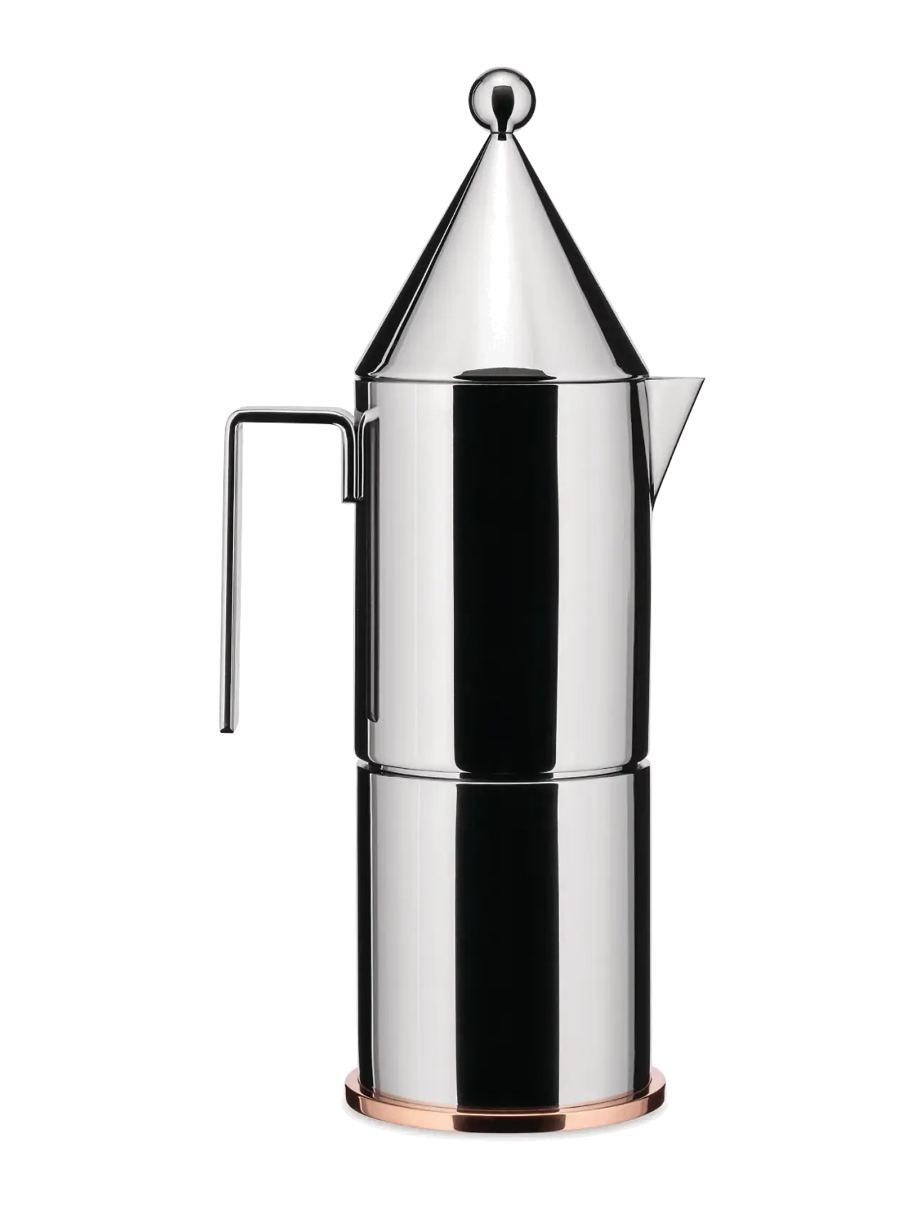 Alessi - Espresso maker in 18/10 stainless steel with copper bottom 6 cups - steel - 1