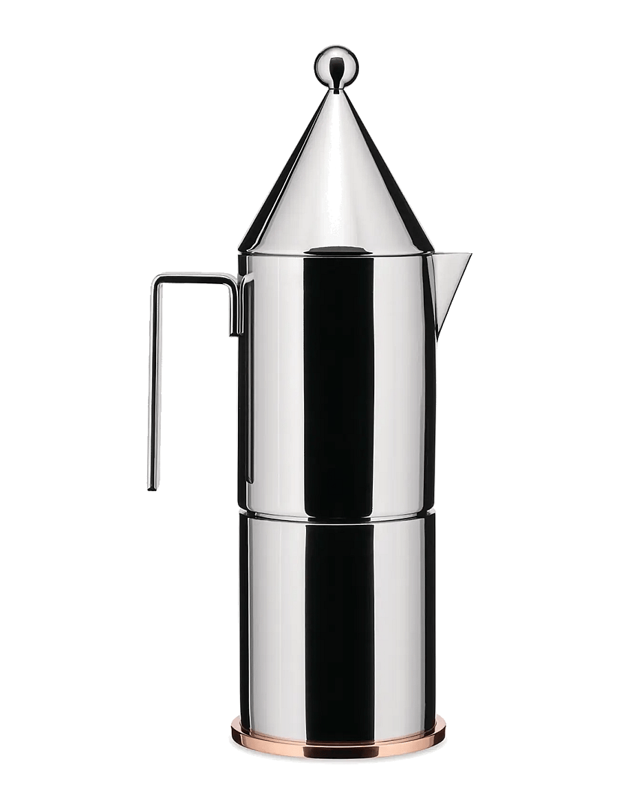 Alessi - Espresso maker in 18/10 stainless steel with copper bottom 6 cups - moka-töpfe - steel - 1