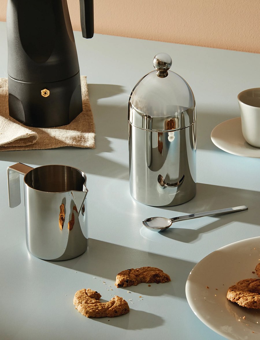 Alessi - Sugar bowl with spoon in 18/10 mirror-polished stainless steel - zuckerschalen - steel - 0