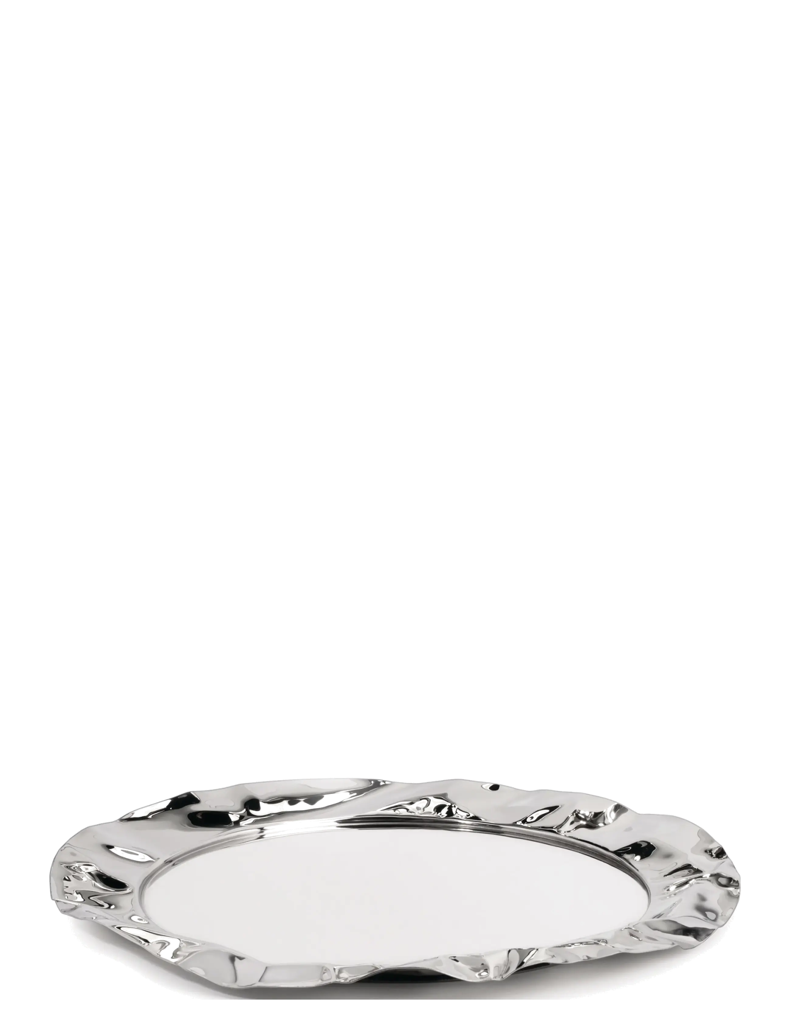 Alessi Round tray in 18/10 mirror-polished stainless steel - Gifts - STEEL / silver