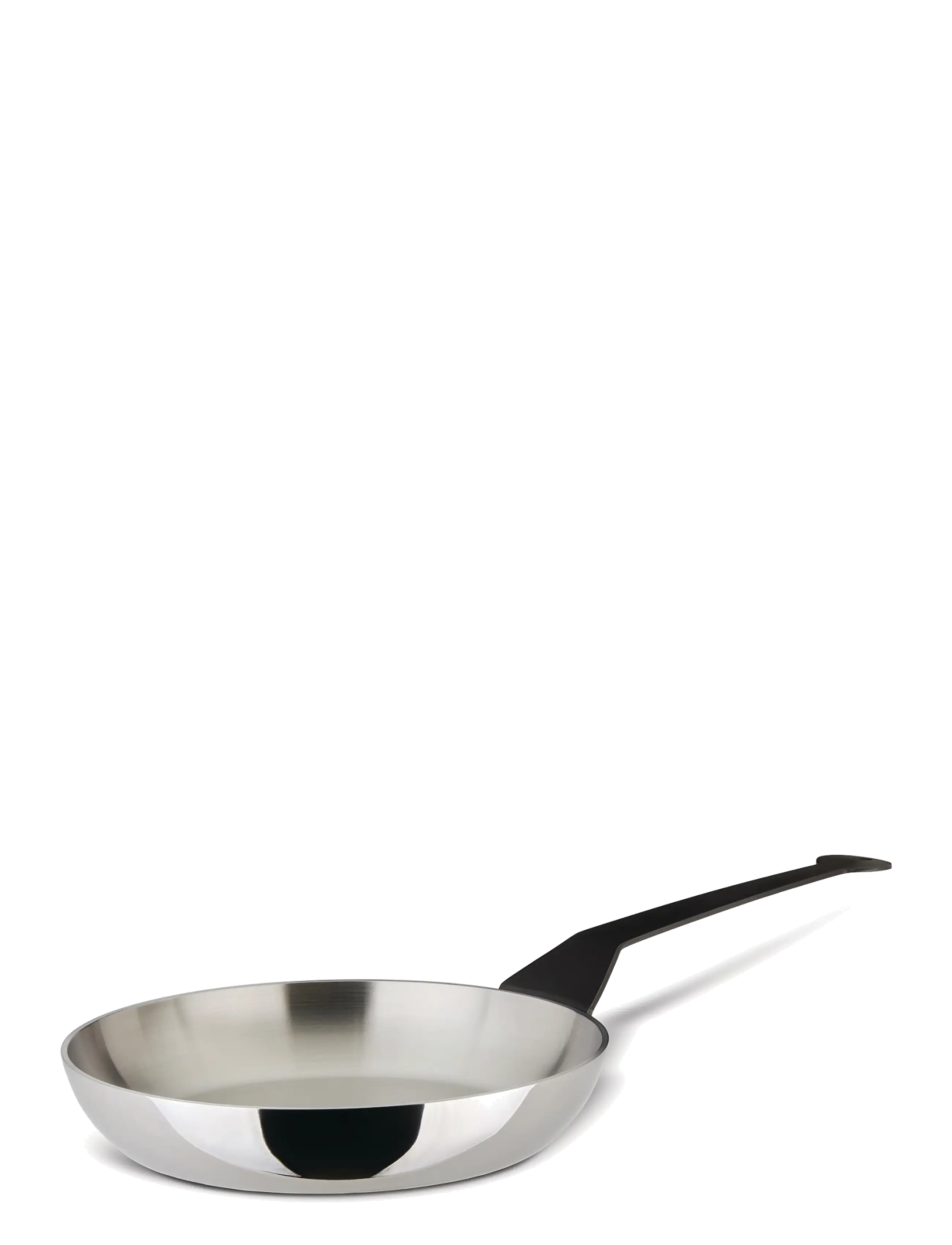 Alessi Frying pan in multi-layer material (AISI 430, aluminum, 18/10 stainless steel) induction - Alessi - STEEL / silver