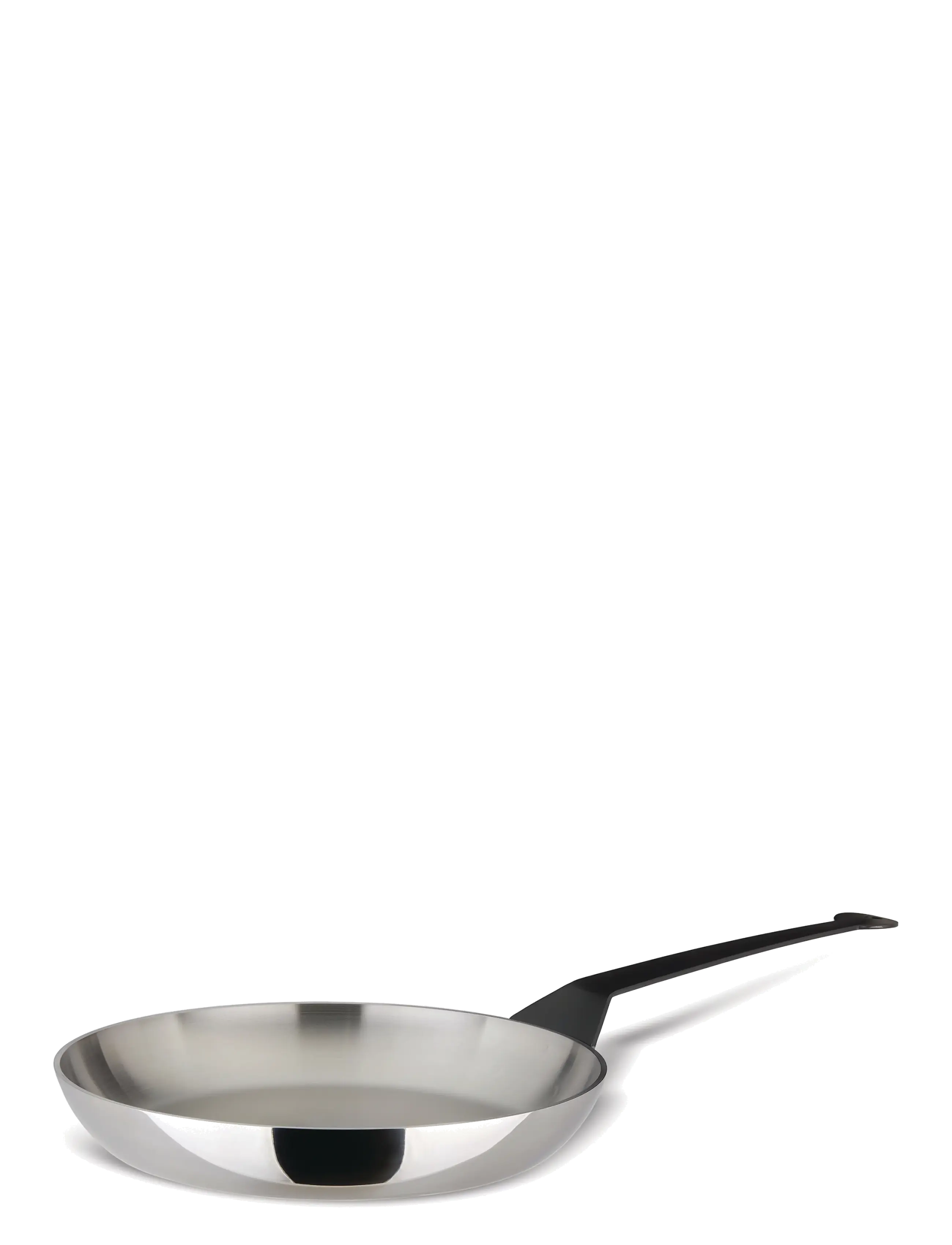 Alessi Frying pan in multi-layer material (AISI 430, aluminum, 18/10 stainless steel) induction - Alessi - STEEL / silver