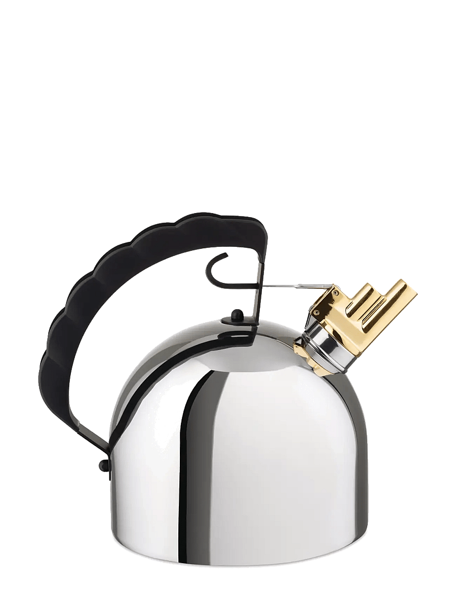 Alessi - Kettle in 18/10 with melodic brass whistle and PA handle, black induction - wasserkessel & wasserkocher - black - 2