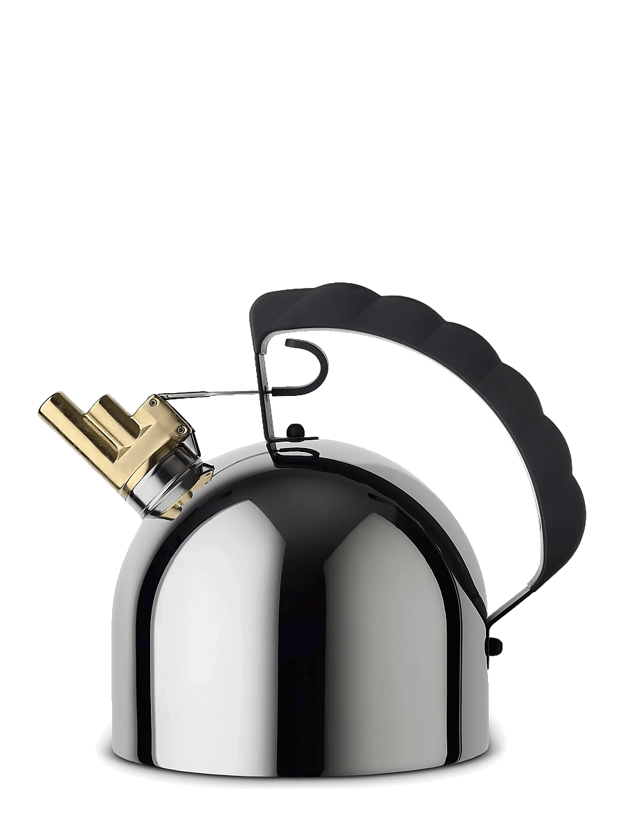 Alessi - Kettle in 18/10 with melodic brass whistle and PA handle, black induction - wasserkessel & wasserkocher - black - 3