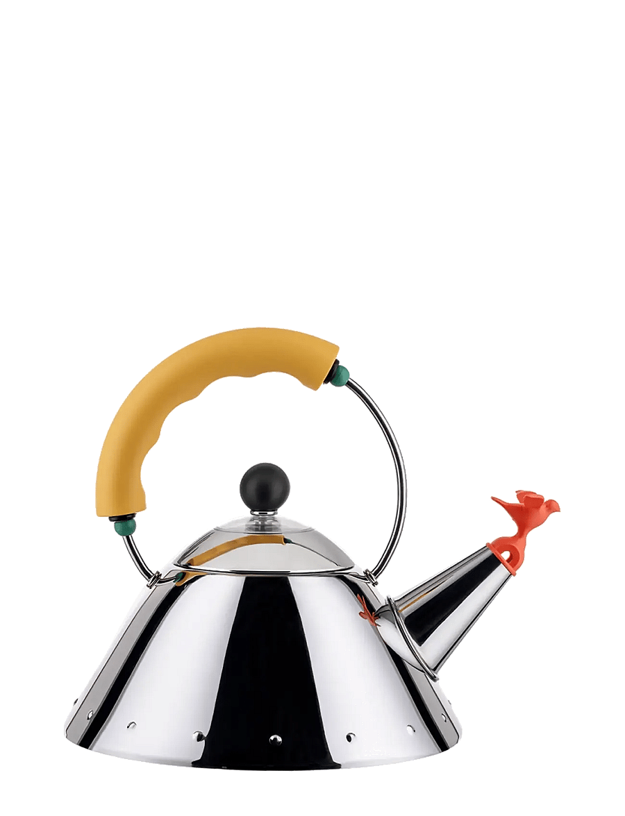 Alessi - Kettle in 18/10, mirror-polished and a bird-shaped whistle in PA, yellow induction - wasserkessel & wasserkocher - yellow - 2