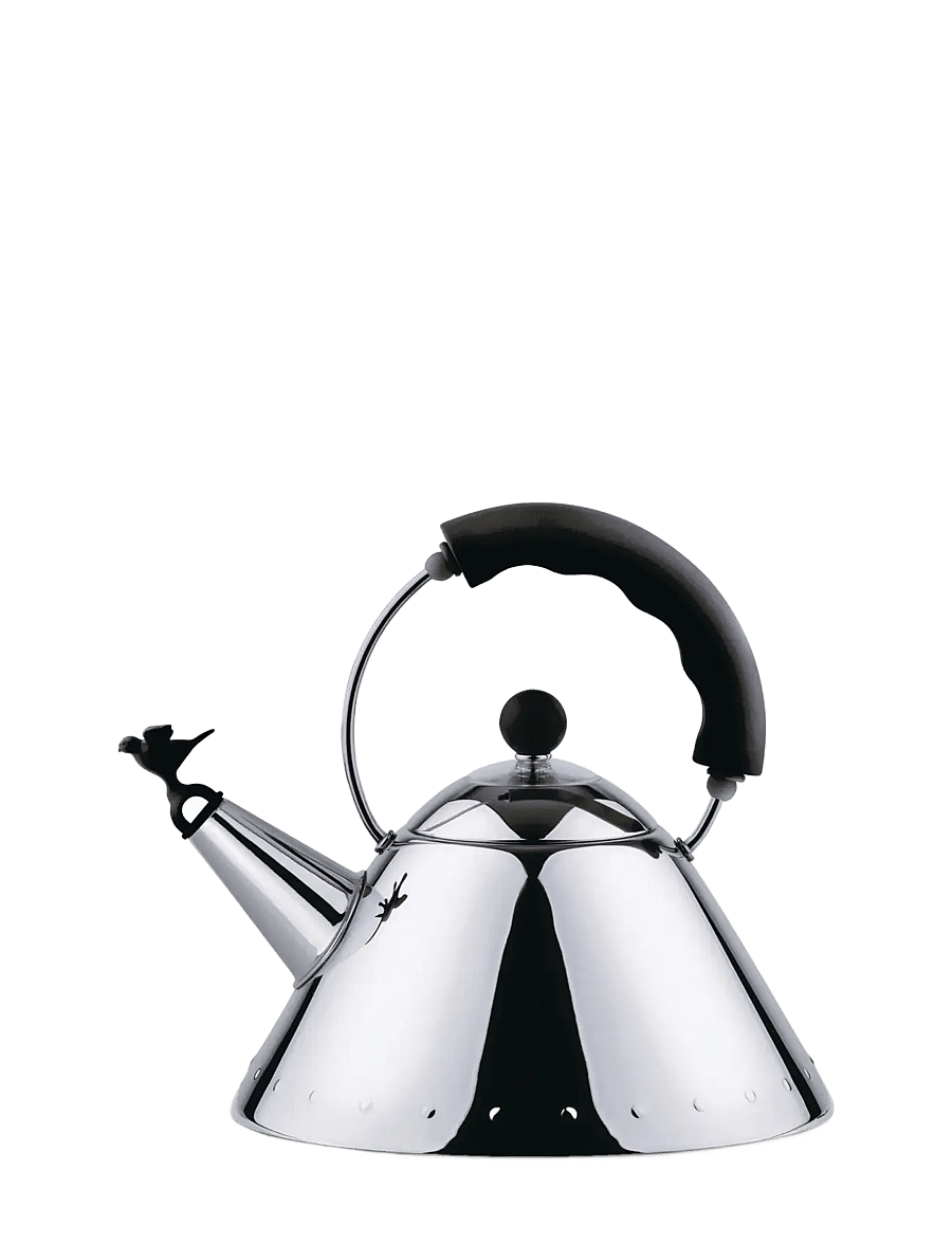 Alessi - Kettle in 18/10, mirror-polished and a bird-shaped whistle in PA, induction - wasserkessel & wasserkocher - black - 1
