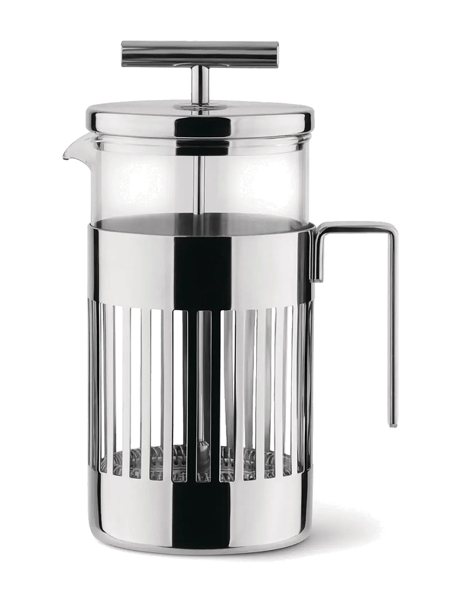 Alessi - French press in 18/10 mirror-polished stainless steel and heat-resistant glass 3 cups - die kaffeepresse - steel - 1