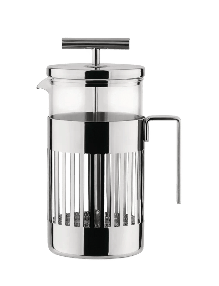 Alessi - French press or infusion pot in 18/10 stainless steel and heat-resistant glass 8 cups - die kaffeepresse - steel - 1