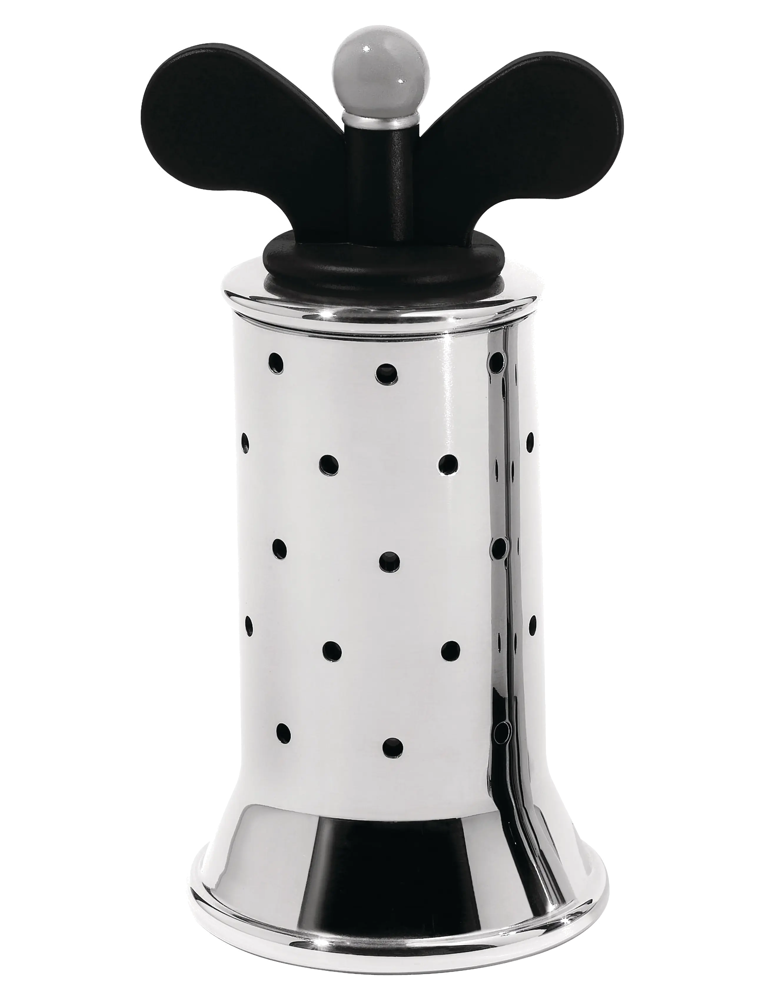 Alessi Pepper Mill I 18/10 Mirror-Polished Stainless Steel Med Fenor Pa, D6.3 cm, Grinders, Schwarz - Spice Homeware
