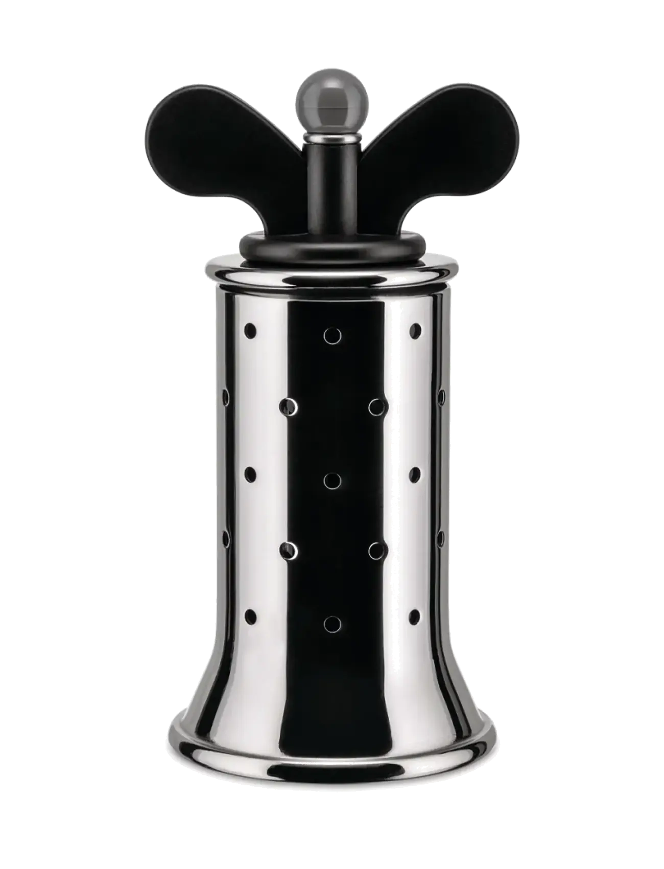 Alessi - Pepper mill i 18/10 mirror-polished stainless steel med fenor i PA - black - 1