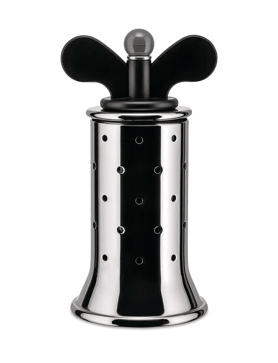 Alessi - Pepper mill i 18/10 mirror-polished stainless steel med fenor i PA - salz- & pfefferstreuer - black - 1