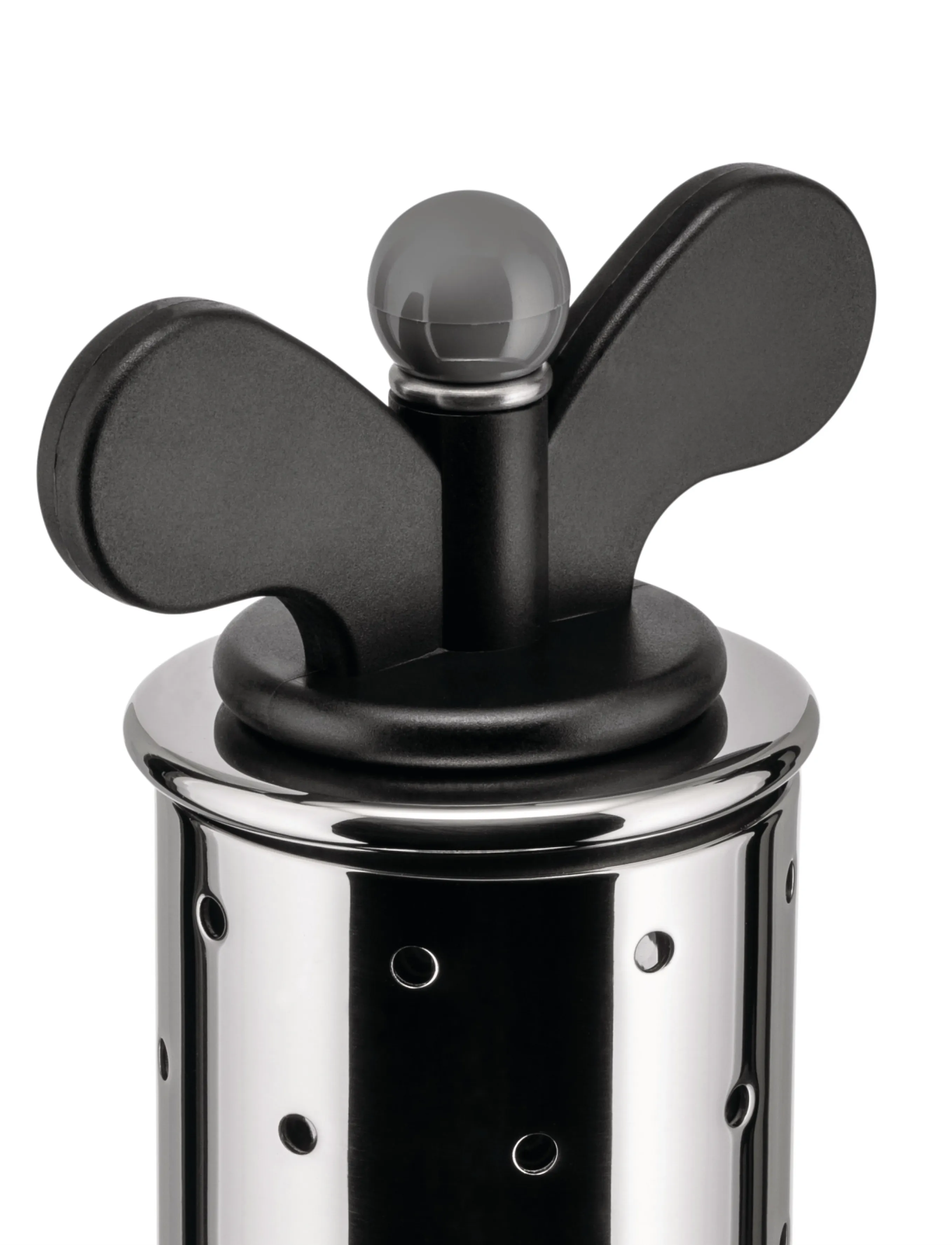 Alessi - Pepper mill i 18/10 mirror-polished stainless steel med fenor i PA - black - 2