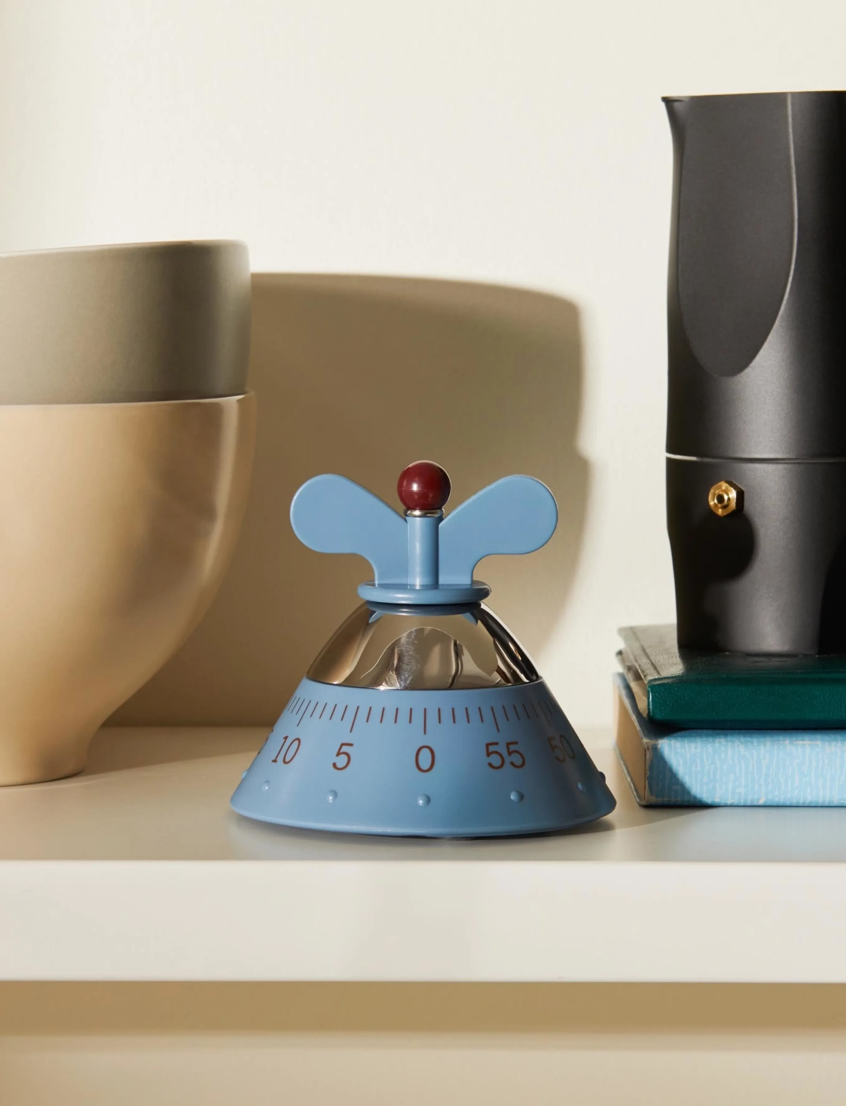 Alessi Kitchen Timer In Thermoplastic, Light Blue Mechanical Movement, D10.5 cm, Tools, Blau - Thermometers & Timers, Homeware