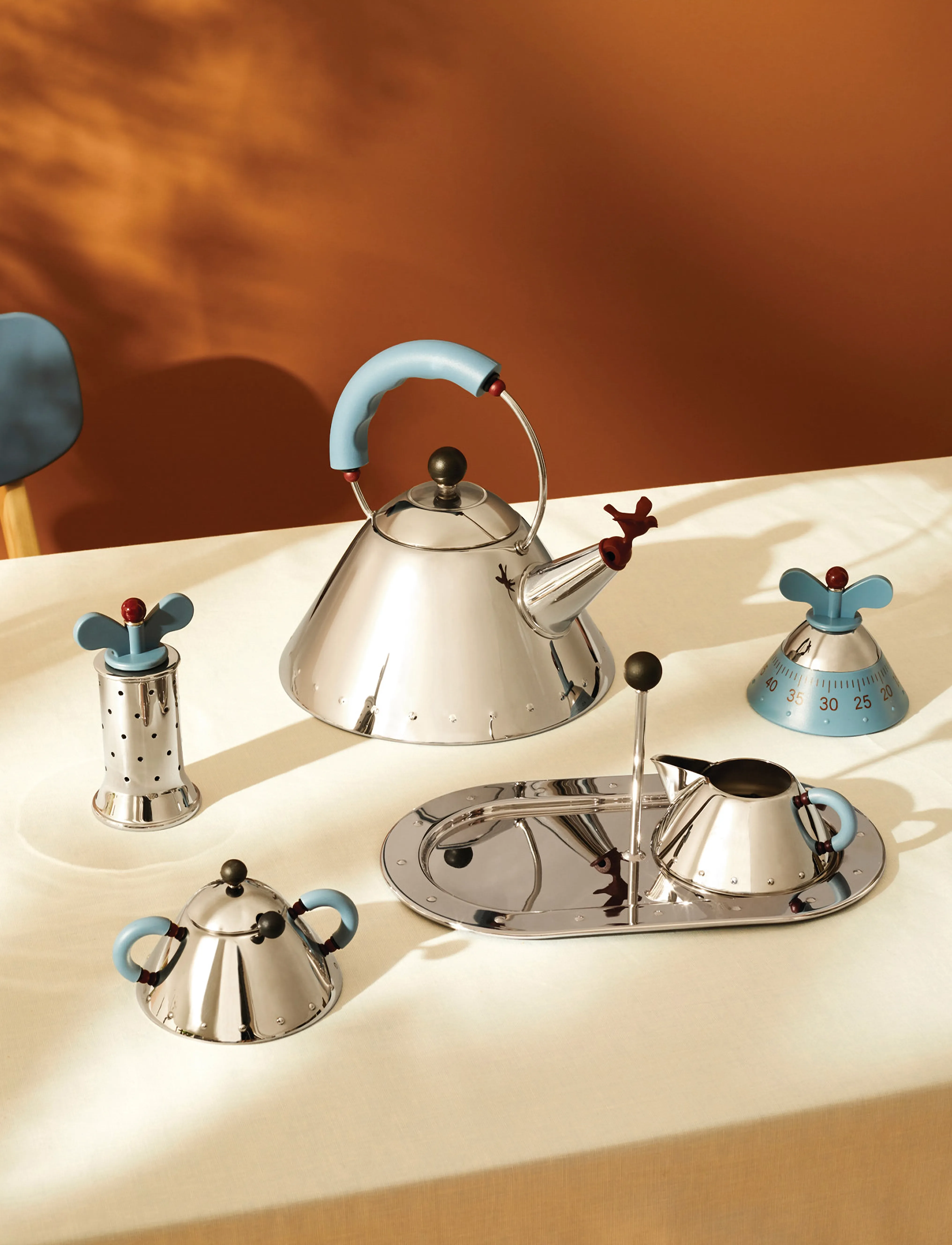 Alessi - Kitchen timer in thermoplastic, light blue Mechanical movement - light blue - 2