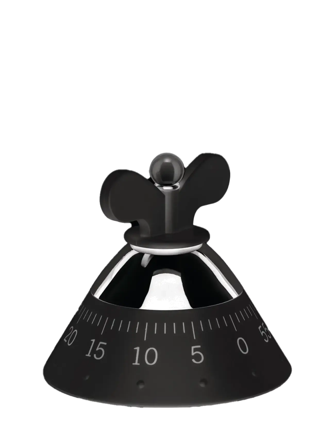 Alessi Kitchen Timer In Thermoplastic, Black Mechanical Movement, D10.5 cm, Tools, Schwarz - Thermometers & Timers, Homeware