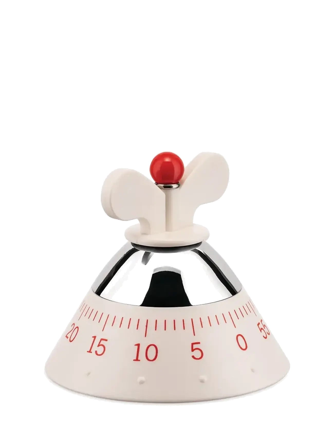 Alessi Kitchen Timer In Thermoplastic, White Mechanical Movement, D10.5 cm, Tools, Weiß - Thermometers & Timers, Homeware