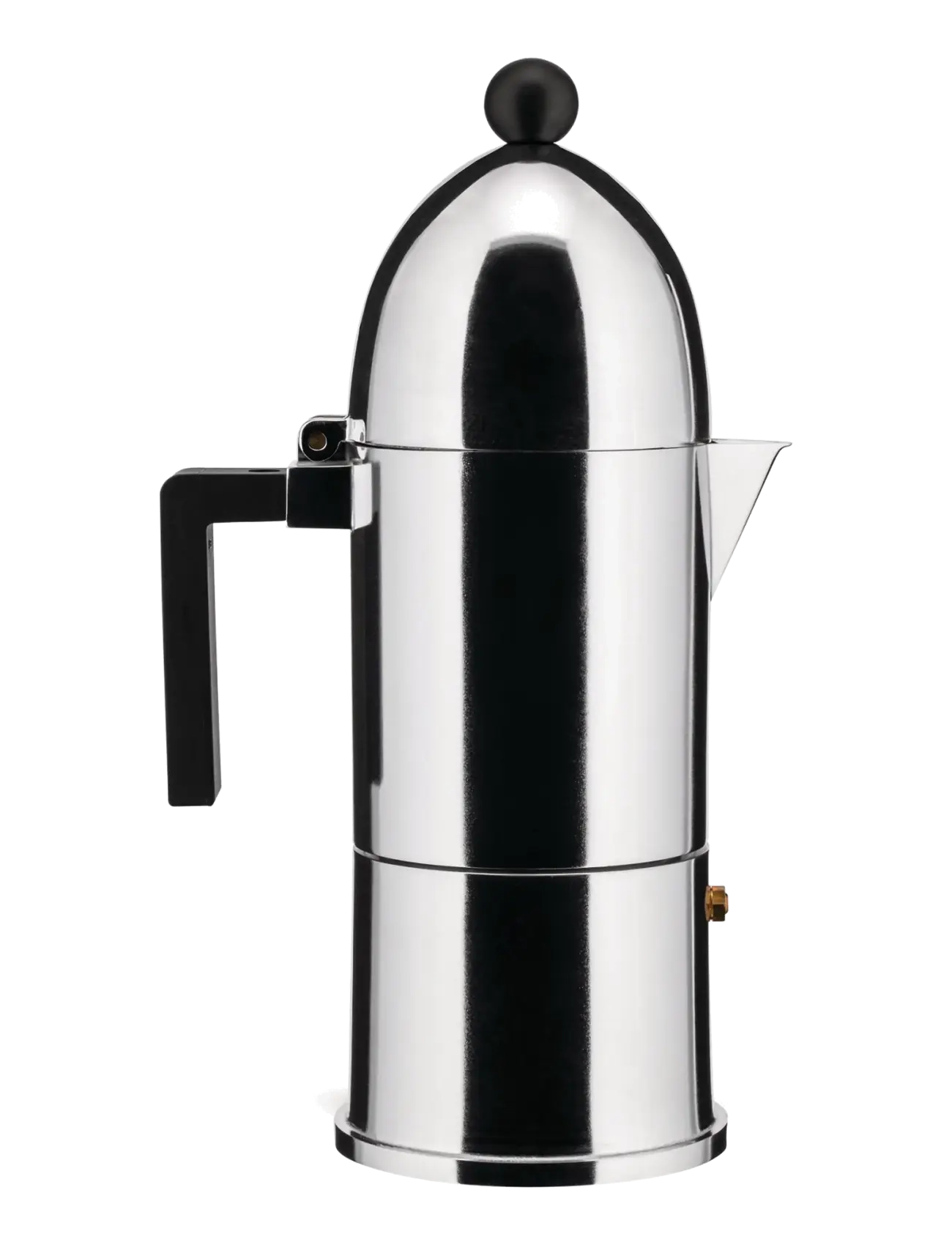 Alessi - Espresso maker in aluminum Handle and knob in thermoplastic, black 6 cups - black - 1