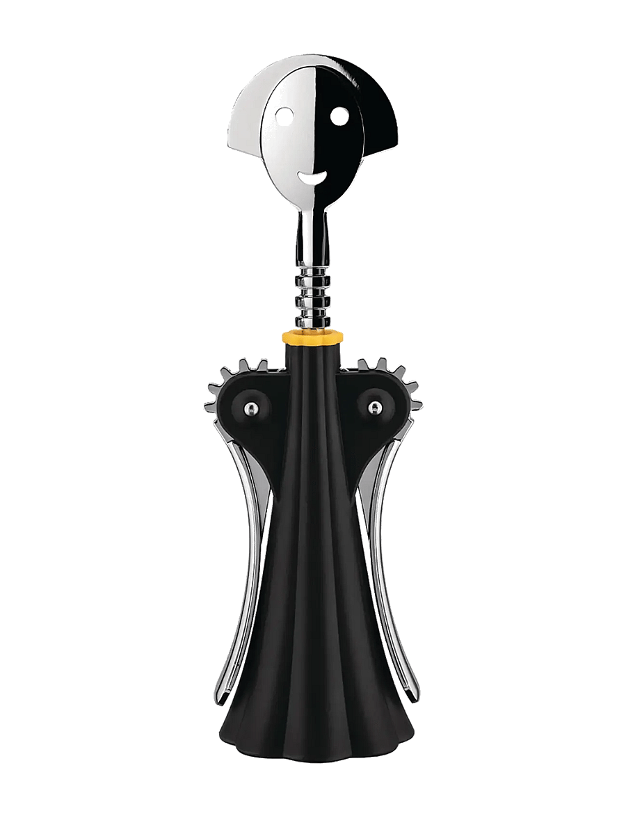 Alessi - Corkscrew in thermoplastic, black and chrome-plated zamak - pudeliavajad ja -korgid - black - 1