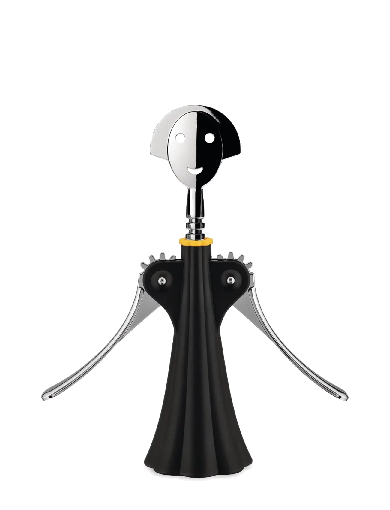 Alessi - Corkscrew in thermoplastic, black and chrome-plated zamak - black - 2