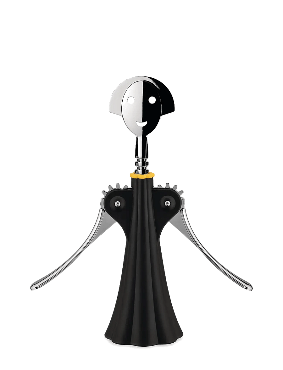 Alessi - Corkscrew in thermoplastic, black and chrome-plated zamak - pudeliavajad ja -korgid - black - 2