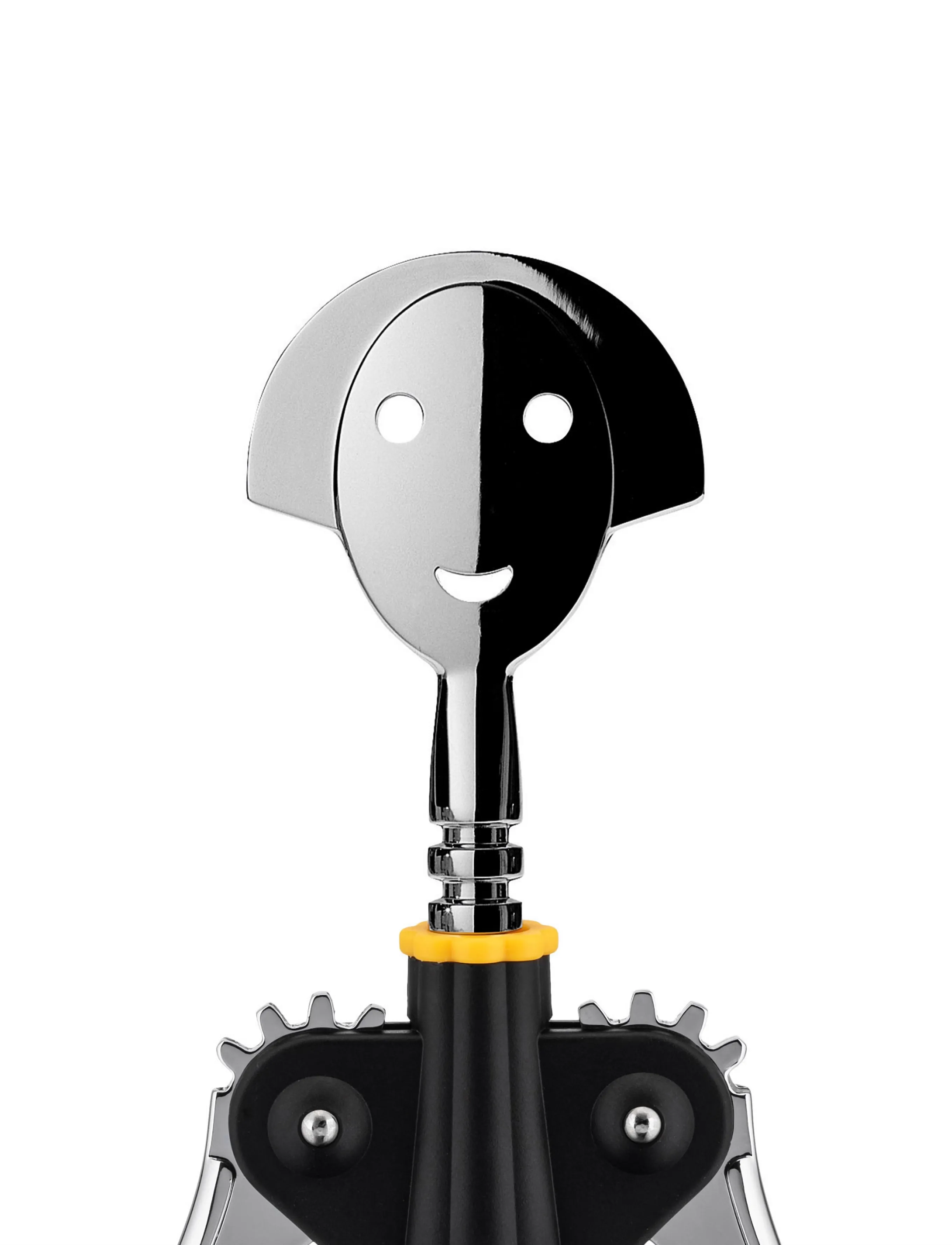 Alessi - Corkscrew in thermoplastic, black and chrome-plated zamak - black - 3