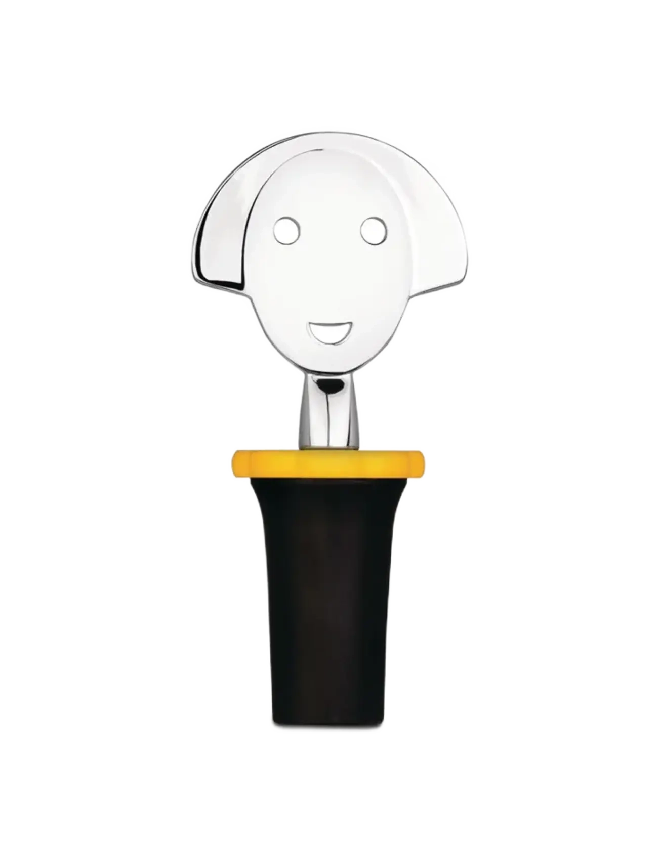 Alessi Stopper in thermoplastic, black and chrome-plated zamak - Alessi - BLACK / black