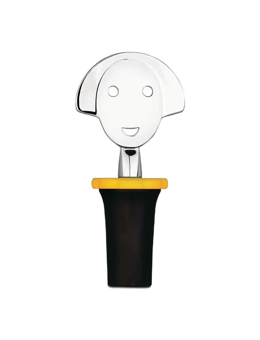 Alessi - Stopper in thermoplastic, black and chrome-plated zamak - pudeliavajad ja -korgid - black - 2