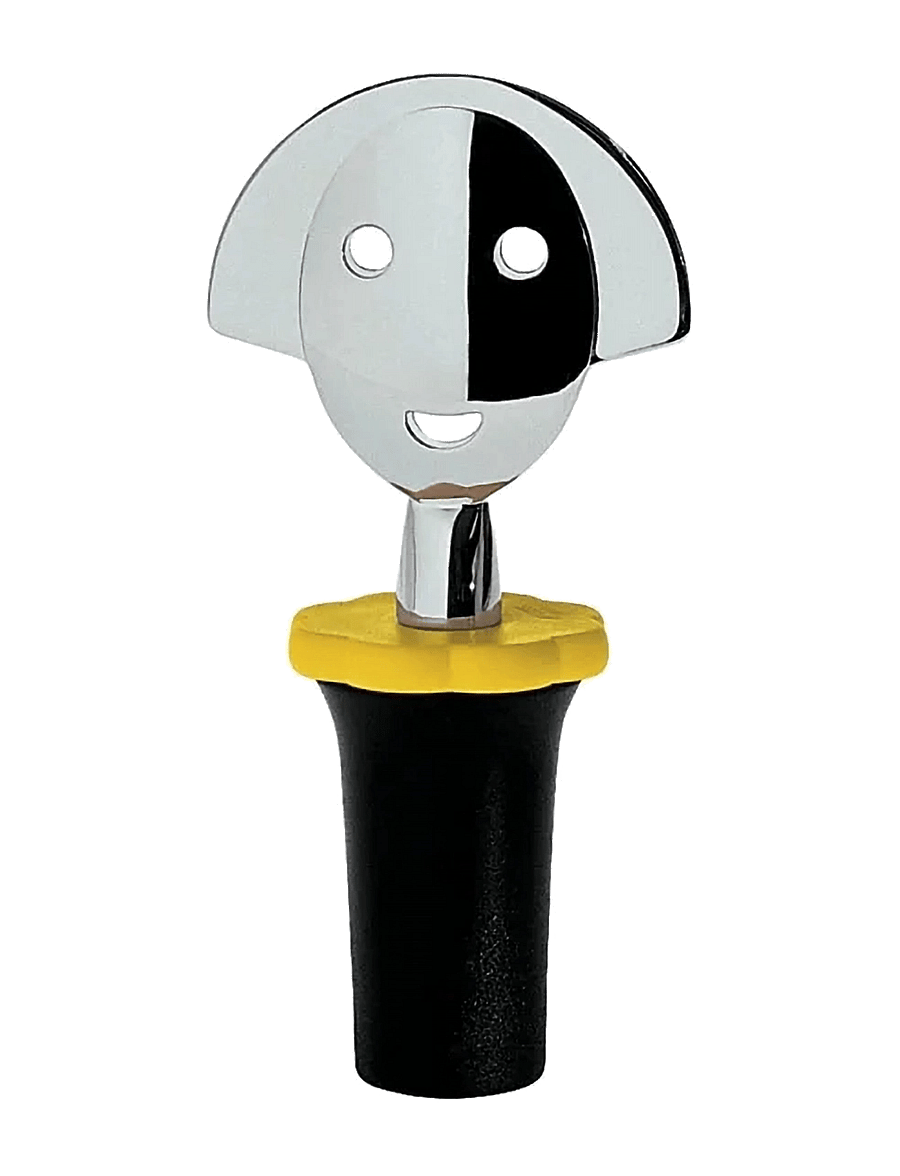Alessi - Stopper in thermoplastic, black and chrome-plated zamak - pudeliavajad ja -korgid - black - 1
