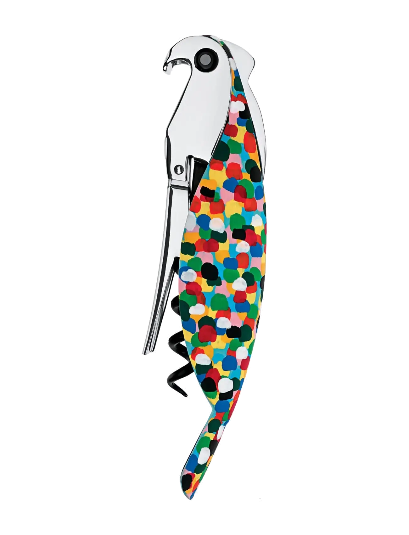 Alessi Sommelier Corkscrew In Die-Cast Aluminum And Pc Hand-Decorated, "Proust" Licensed By Pulltaps, Flaskeåbner og vinprop, Multi/mønstret, Str: L:1