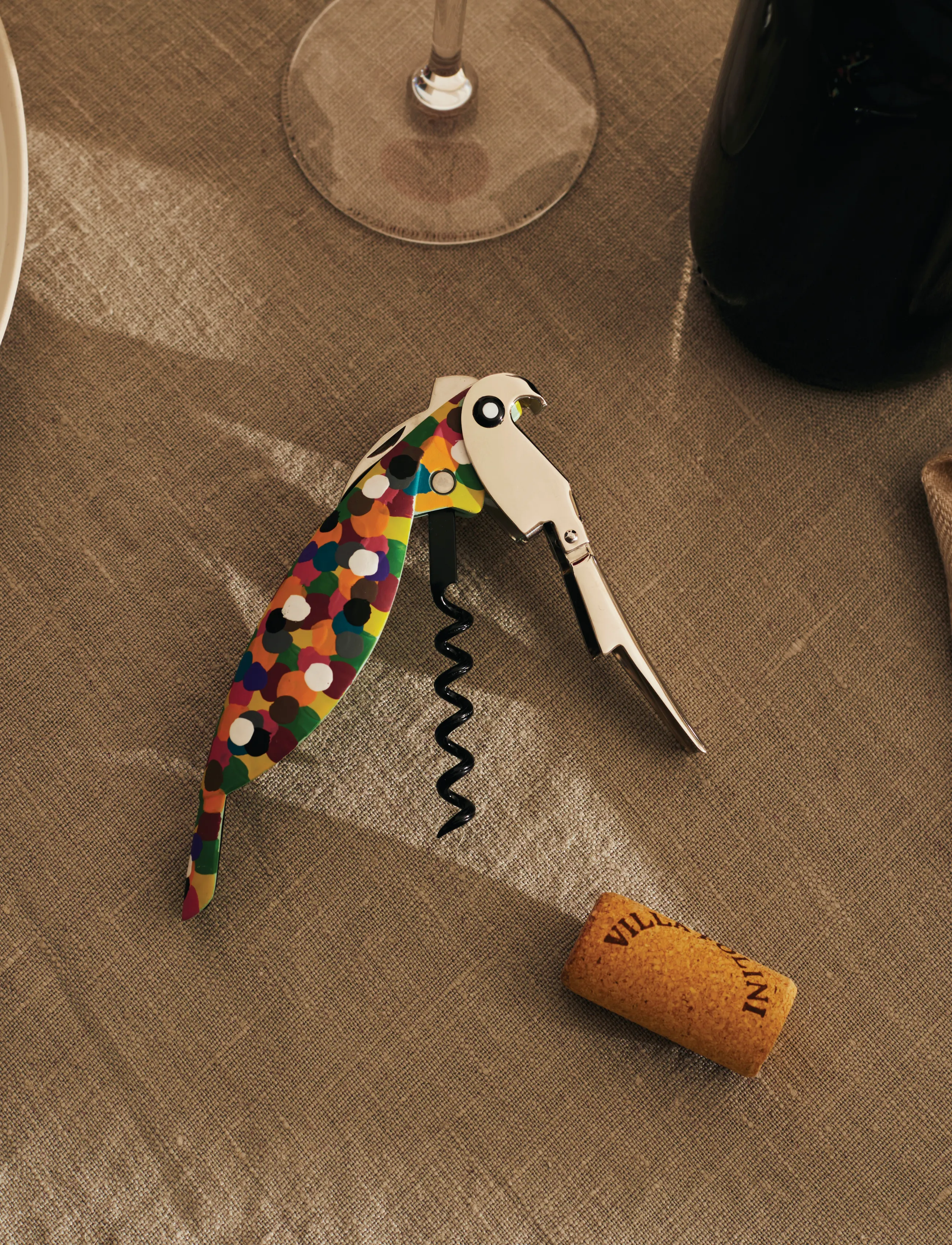 Alessi Sommelier Corkscrew In Die-Cast Aluminum And Pc Hand-Decorated, "Proust" Licensed By Pulltaps, L:13 cm, Drink & Bar Accessories, Mehrfarbig/gem