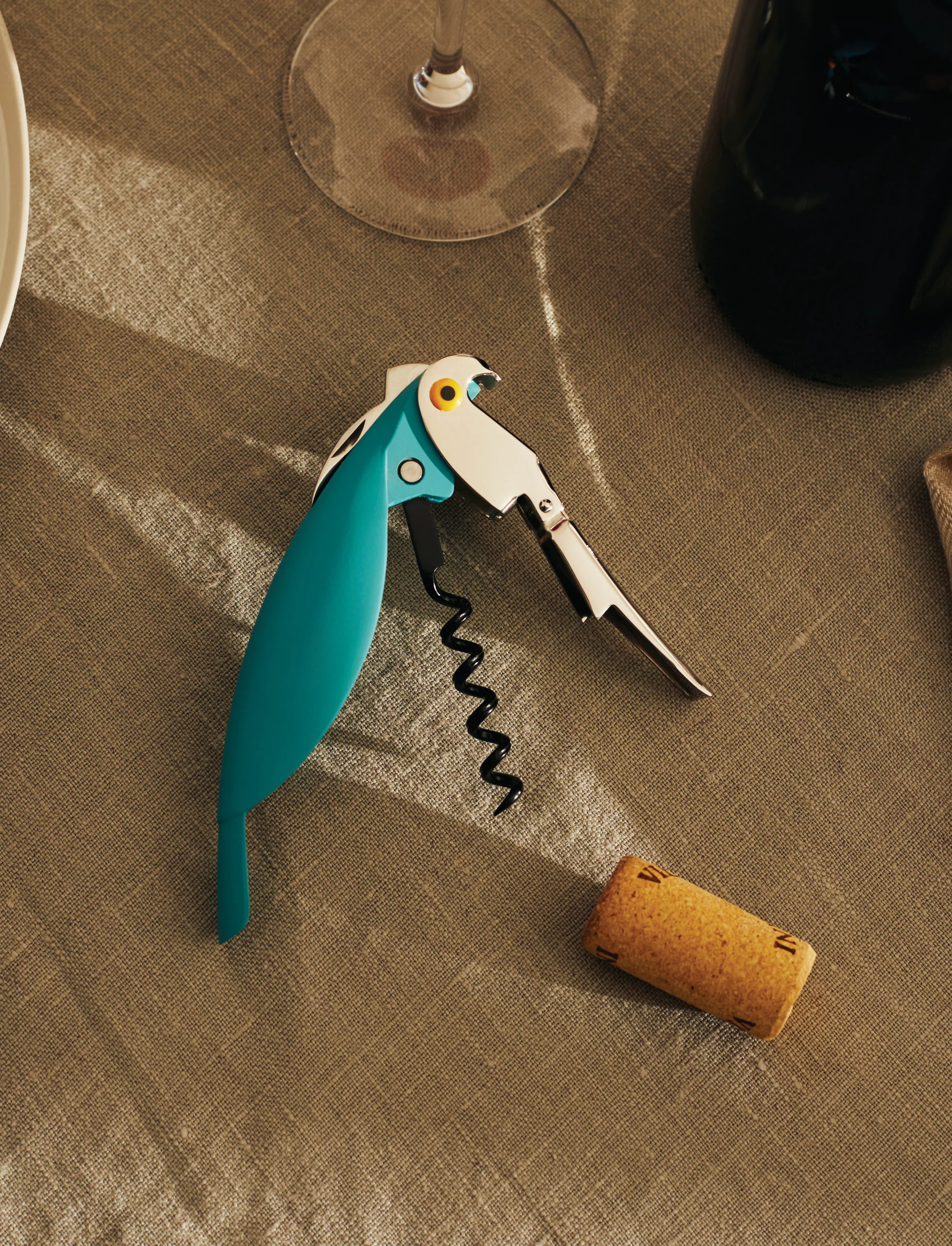Alessi - Sommelier corkscrew in die-cast aluminum and PC, light blue Licensed by Pulltaps - light blue - 4