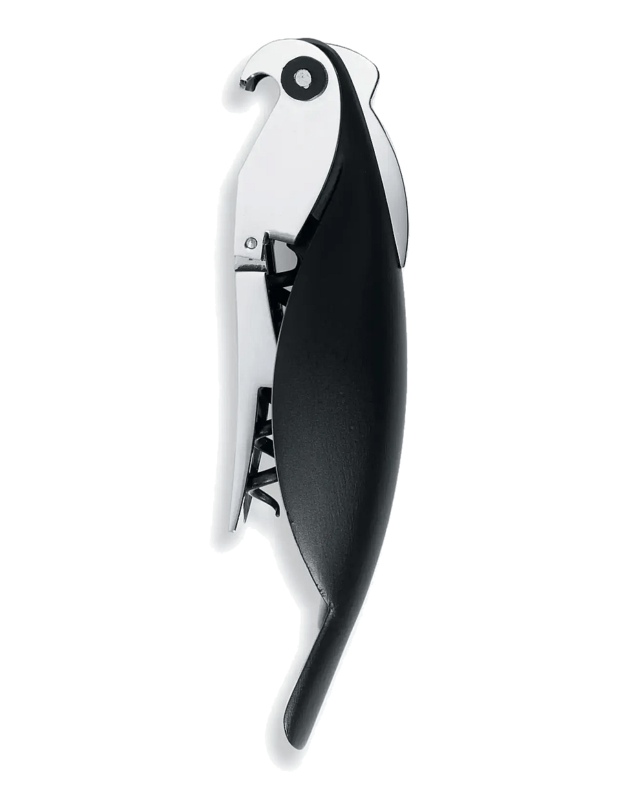 Alessi - Sommelier corkscrew in die-cast aluminum and PC, black Licensed by Pulltaps - ouvre-bouteilles et bouchons de vin - black - 1
