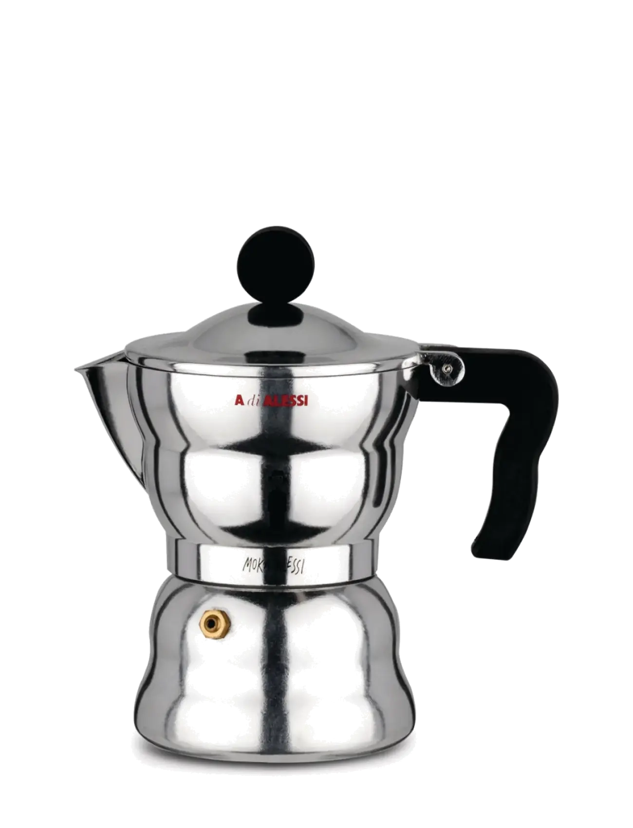 Alessi Espresso Maker In Die-Cast Aluminum Handle And Knob In Thermoplastic, Black 3 Cups, Moka-gryde, Sort, Str: 3 CUPS