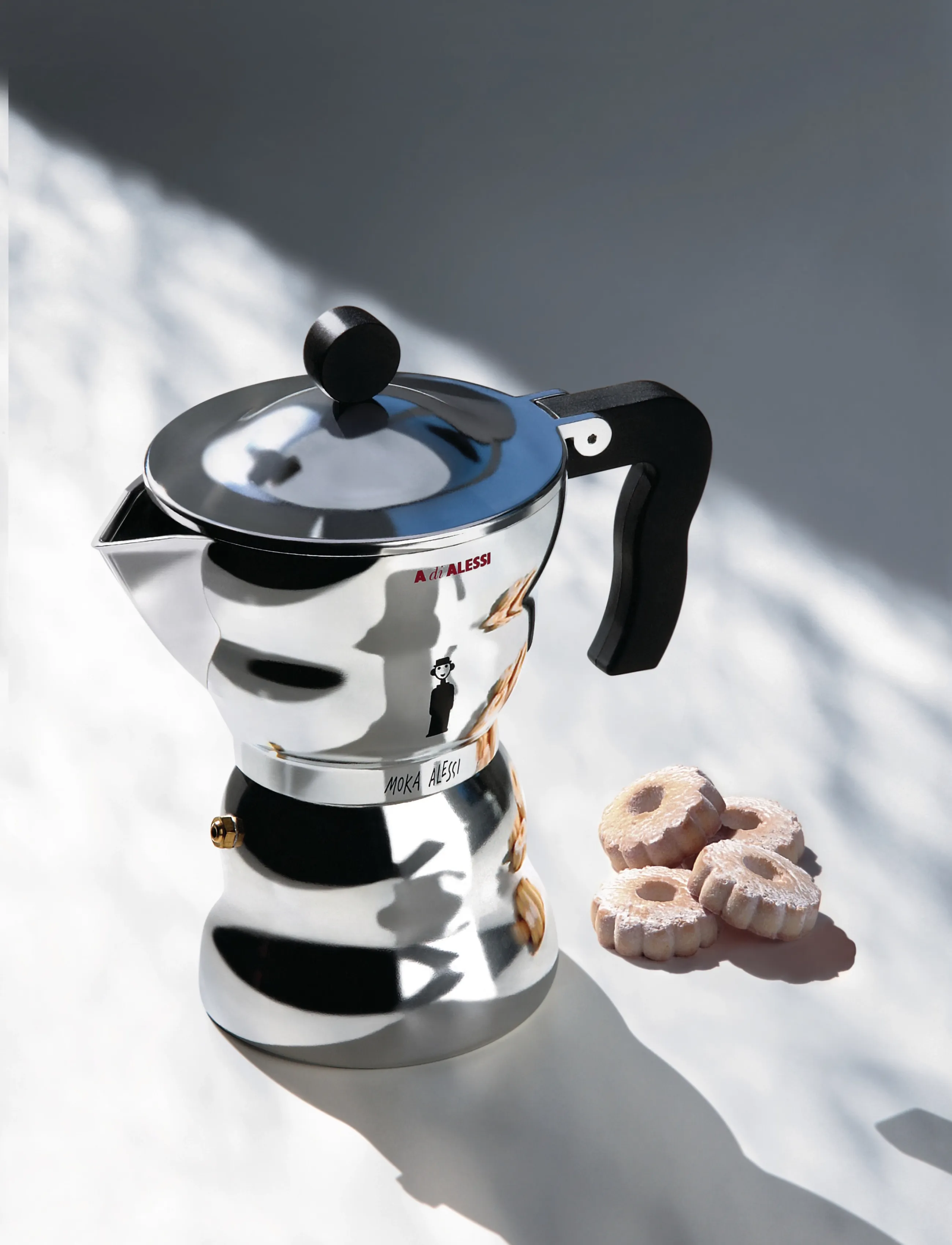 Alessi Espresso Maker In Die-Cast Aluminum Handle And Knob Thermoplastic, Black 3 Cups, CUPS, Coffee Makers, Schwarz - Moka Pots, Homeware