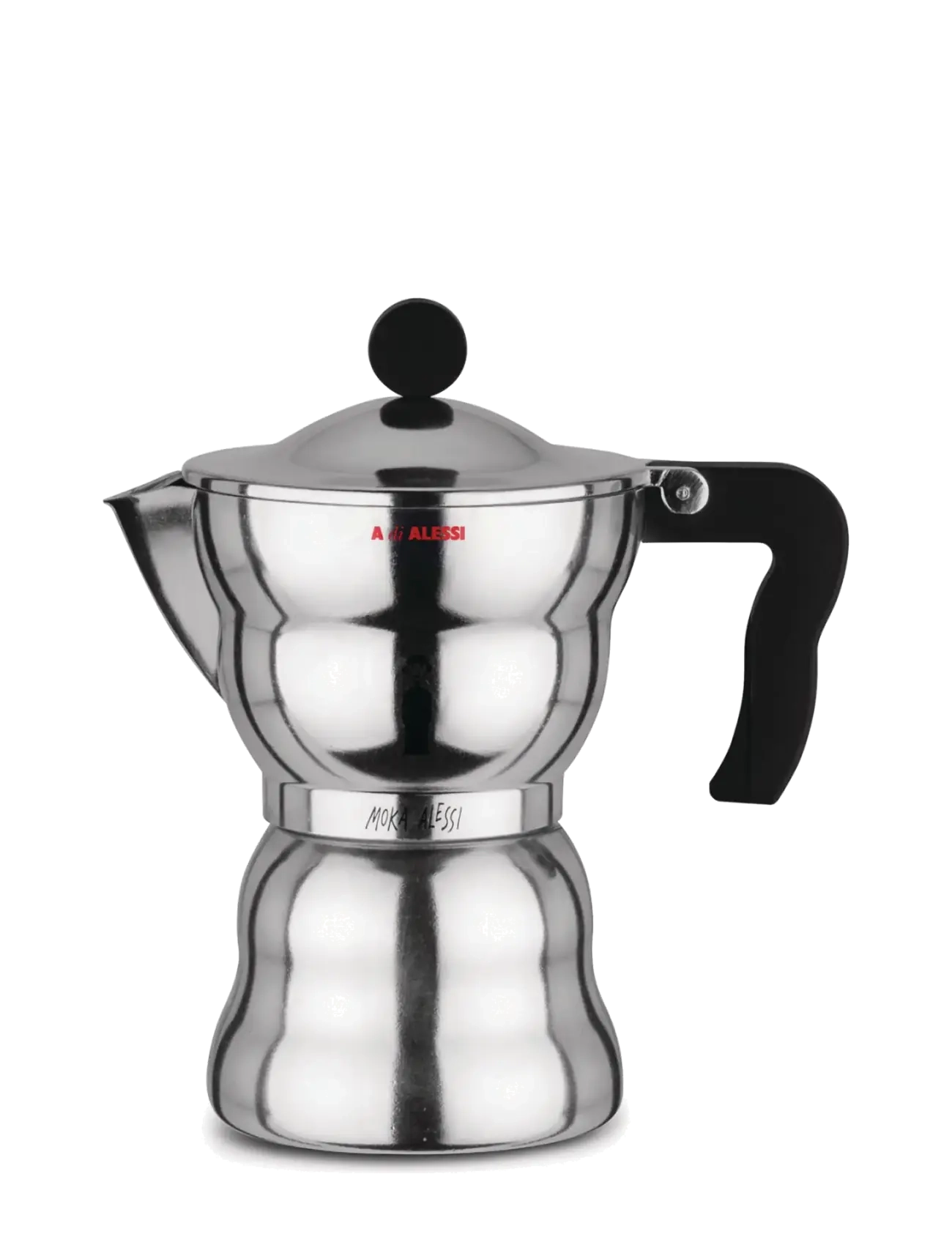 Alessi Espresso Maker In Die-Cast Aluminum Handle And Knob In Thermoplastic, Black 6 Cups, Moka-gryde, Sort, Str: 6 CUPS