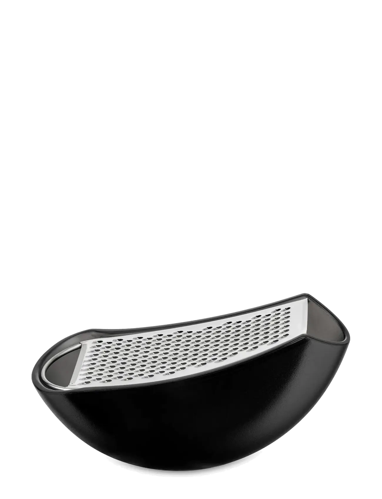 Alessi Grater with cheese cup in thermoplastic, black and mirror-polished steel - Alessi - BLACK / black