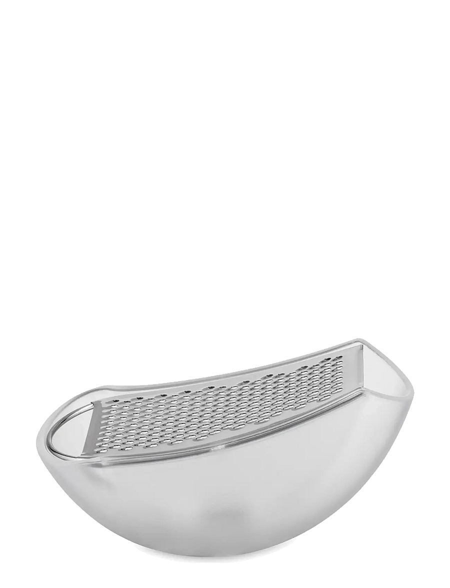 Alessi - Grater with cheese cup in thermoplastic, ice and mirror-polished steel - juustu karbid - ice - 0