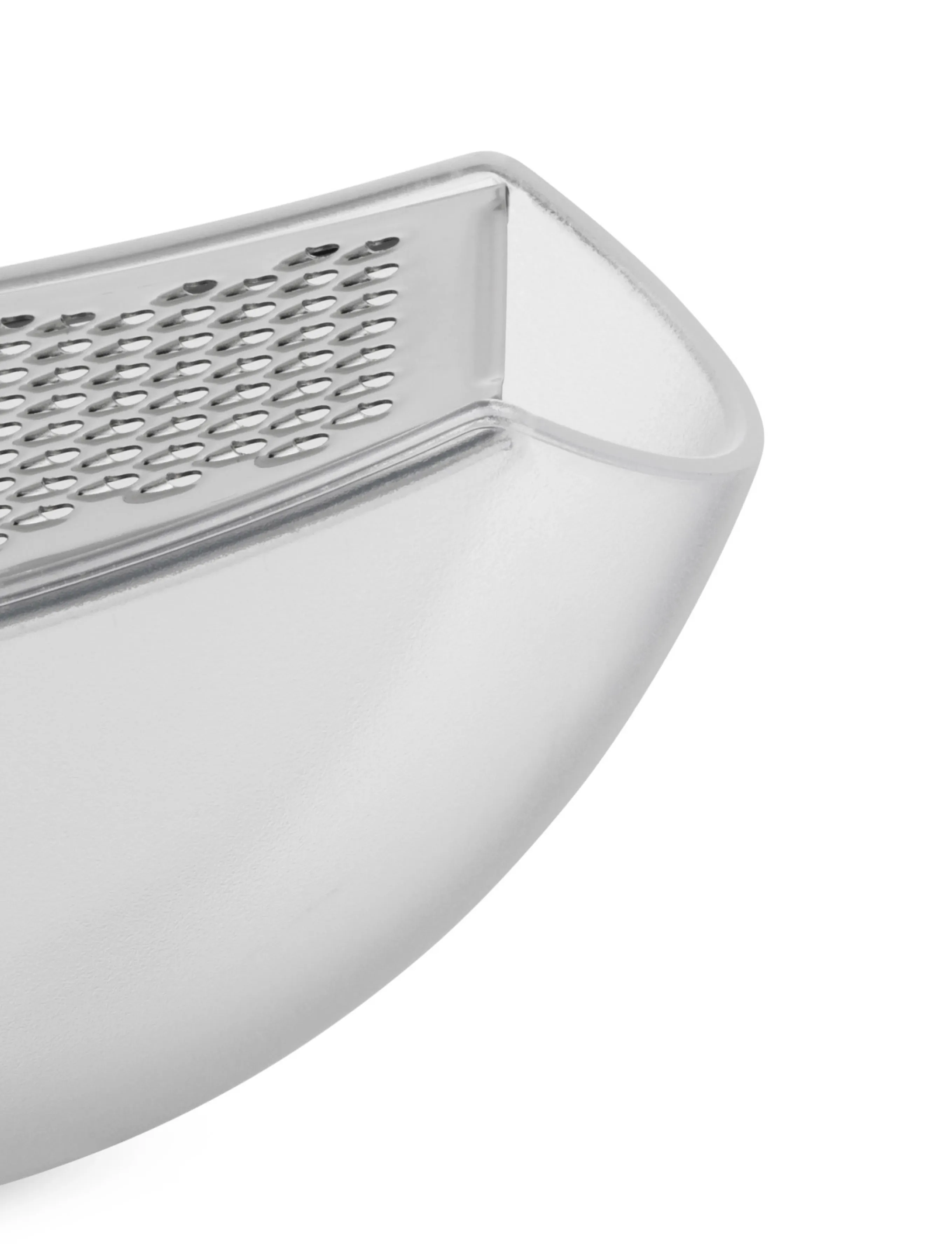 Alessi - Grater with cheese cup in thermoplastic, ice and mirror-polished steel - ice - 2