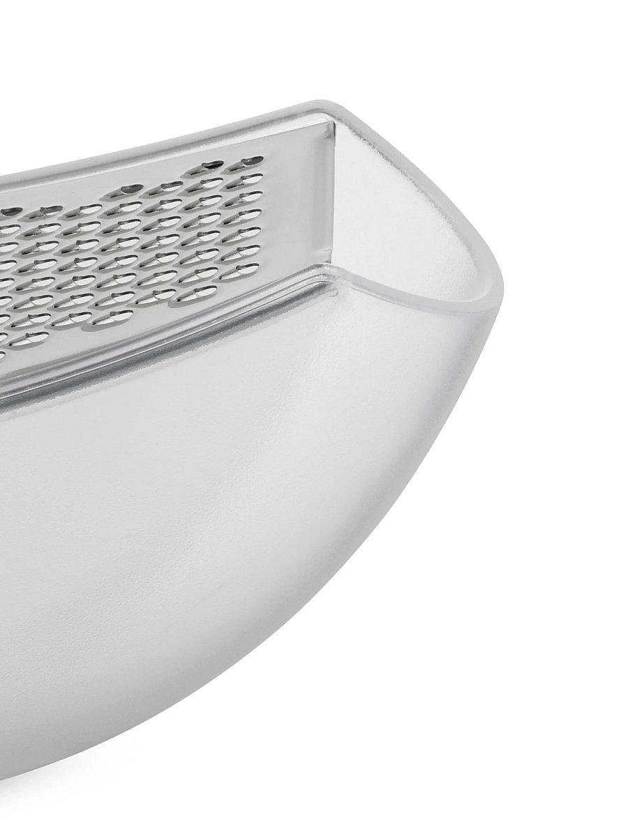Alessi - Grater with cheese cup in thermoplastic, ice and mirror-polished steel - juustu karbid - ice - 2