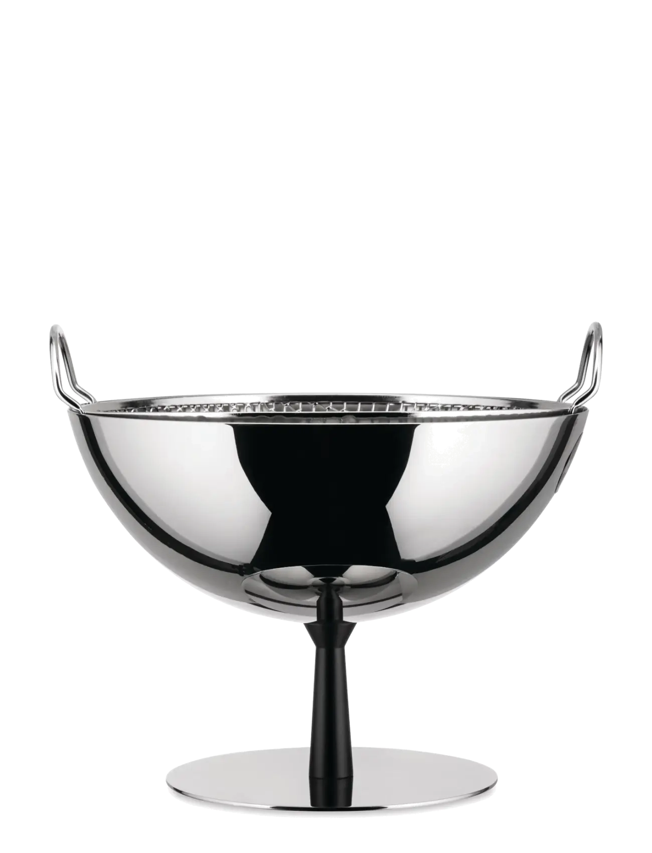 Alessi Fruit bowl/colander in mirror-polished steel Foot in aluminum, anthracite - Alessi - ANTHRACITE / silver