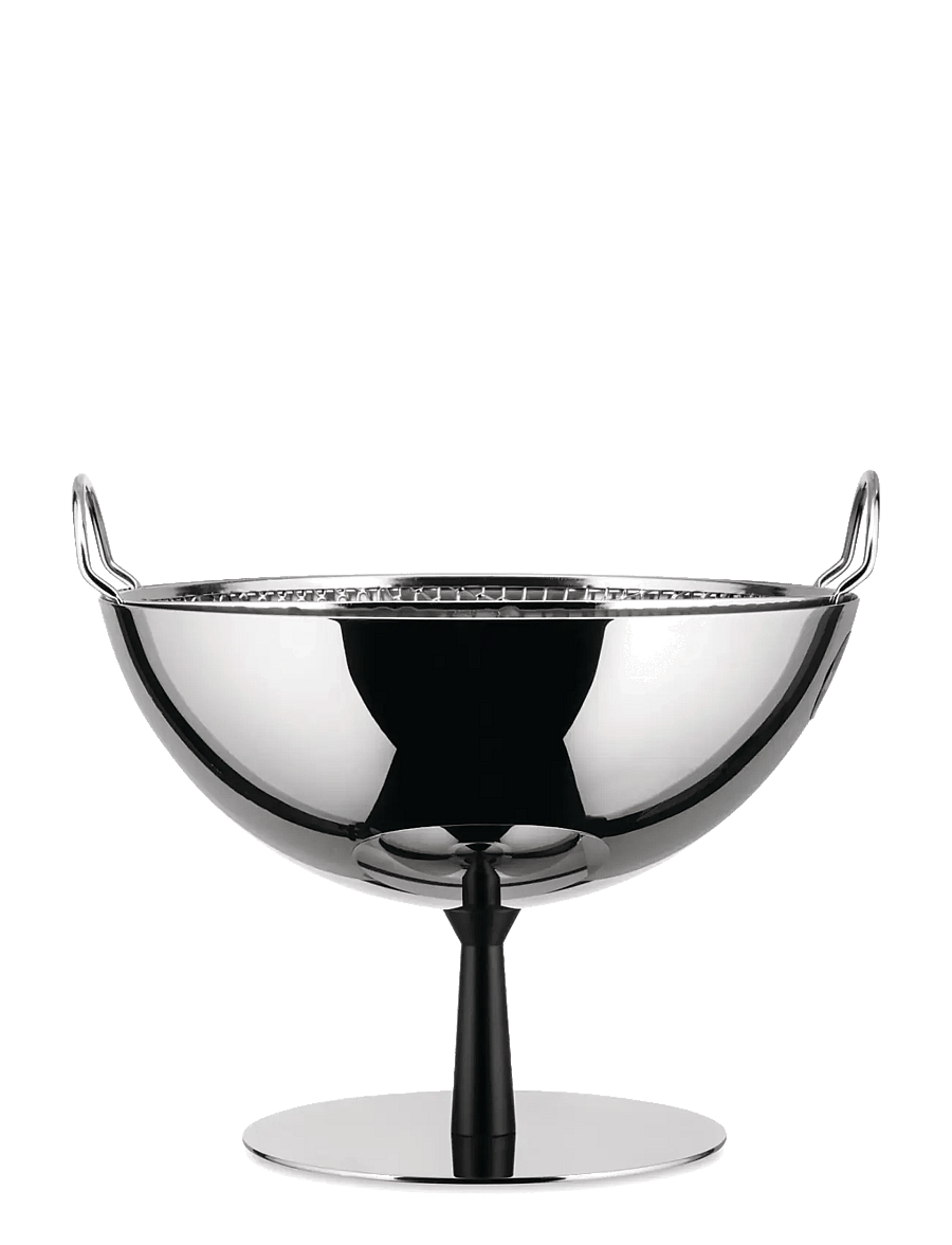 Alessi - Fruit bowl/colander in mirror-polished steel Foot in aluminum, anthracite - obstschalen - anthracite - 1