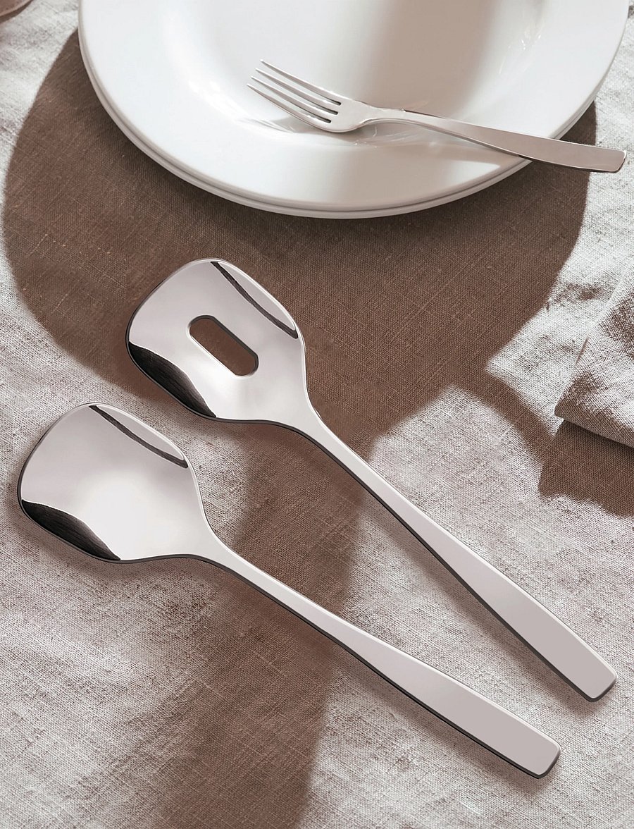 Alessi - Salad set in 18/10 stainless steel - salatilusikad - steel - 0