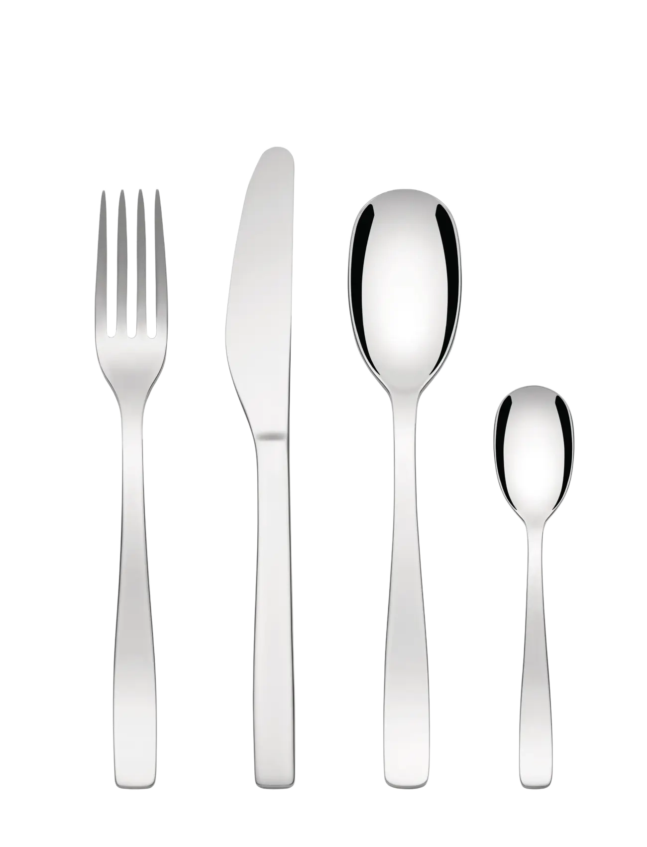 Alessi Cutlery set with 6 spoons, forks, knives and coffee spoons - Besteck - STEEL / silver