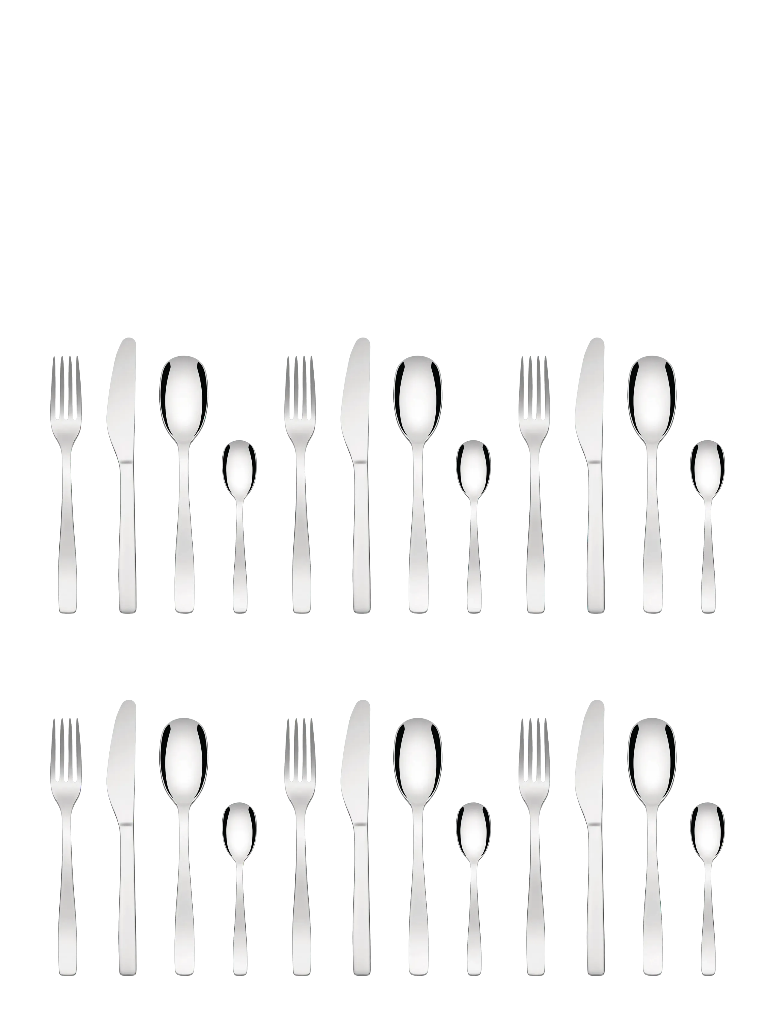 Alessi - Cutlery set with 6 spoons, forks, knives and coffee spoons - bestecksets - steel - 1
