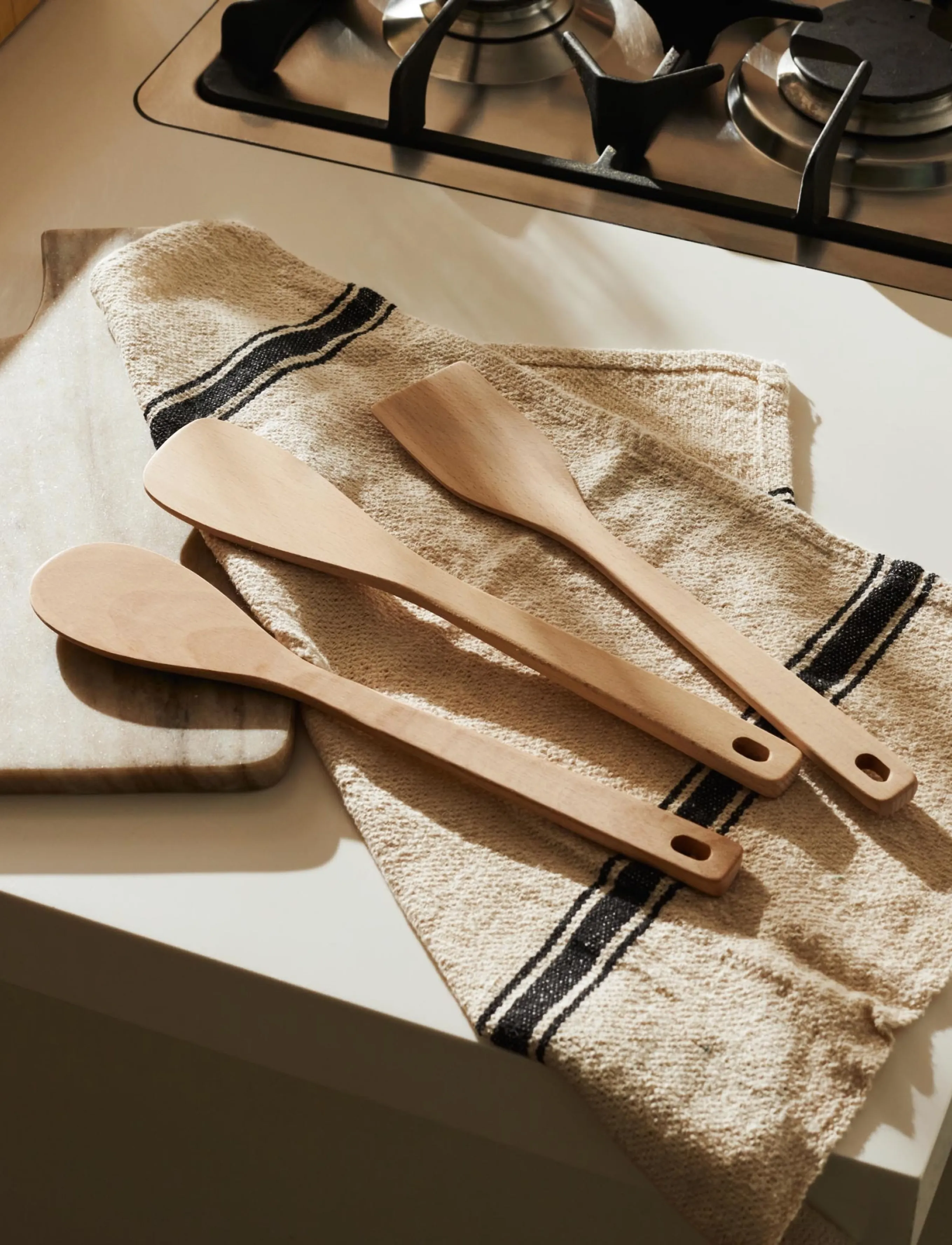 Alessi Set Consisting Of A Kitchen Spoon, Risotto Spoon And Wooden Ladle, H:32 cm, Tools - Spatulas, Homeware