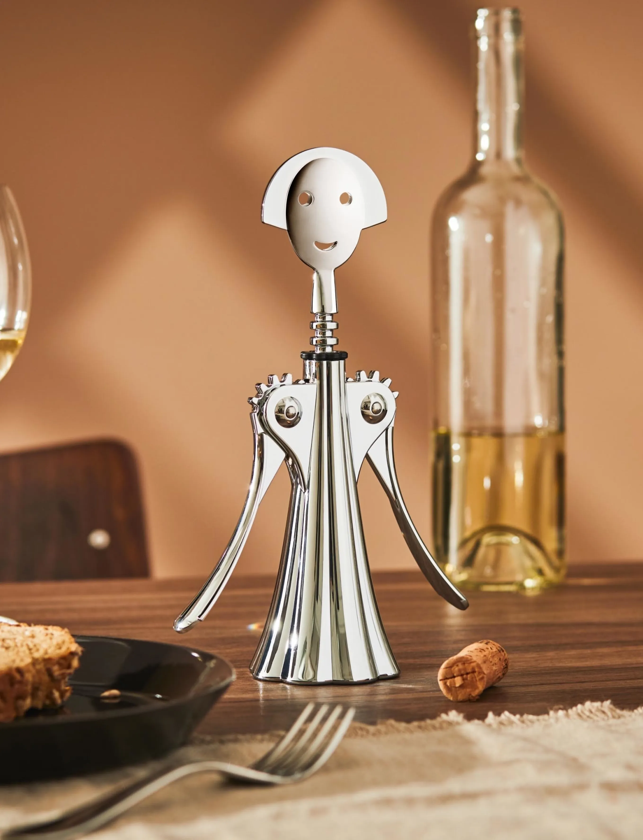 Alessi The Anna G Corkscrew, L:24.5 cm, Drink & Bar Accessories, Silber - Bottle Openers Wine Stoppers, Homeware