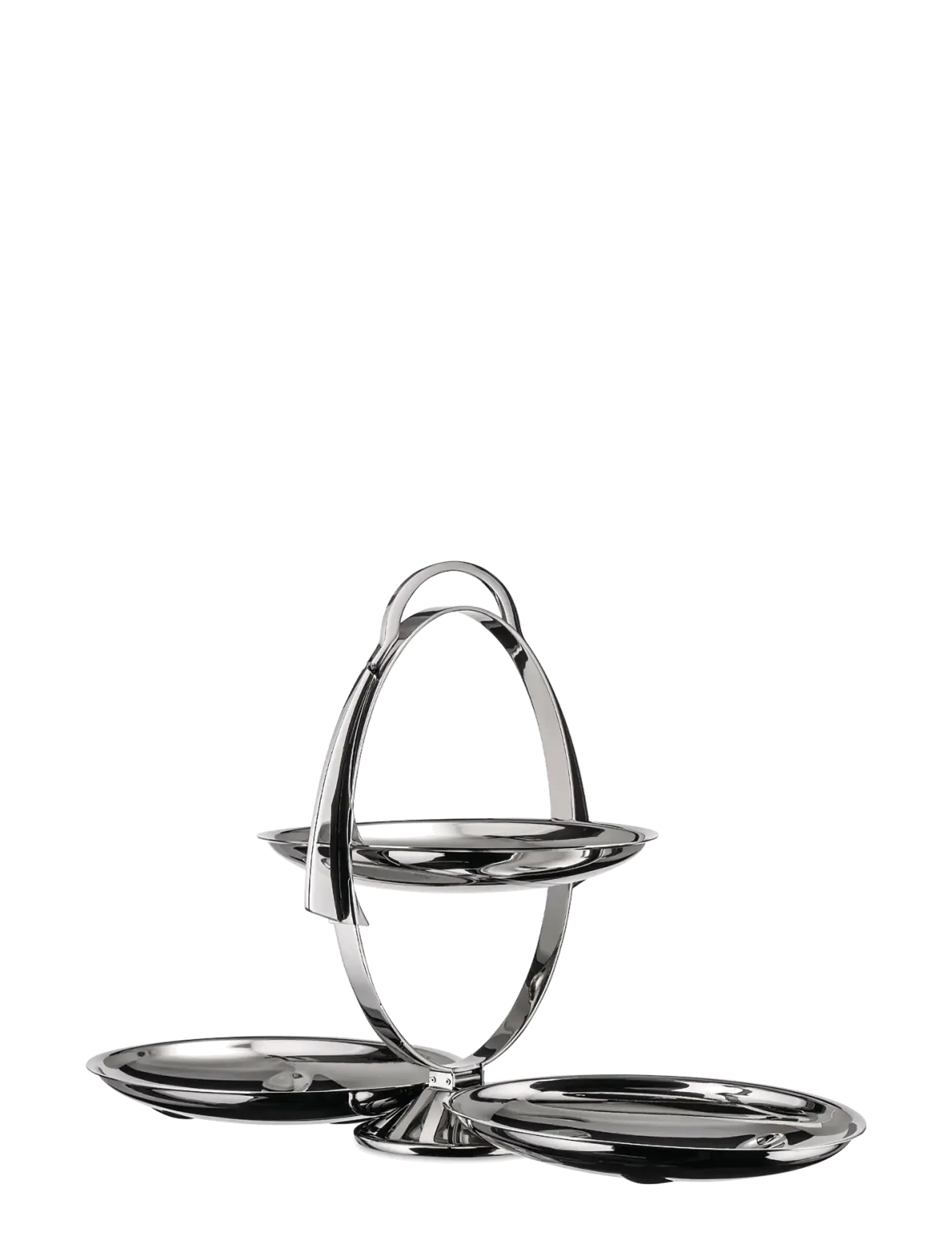 Alessi Collapsible Cake Plate In 18/10 Stainless Steel, Kagefad, Sølv, Str: 44X20X27CM