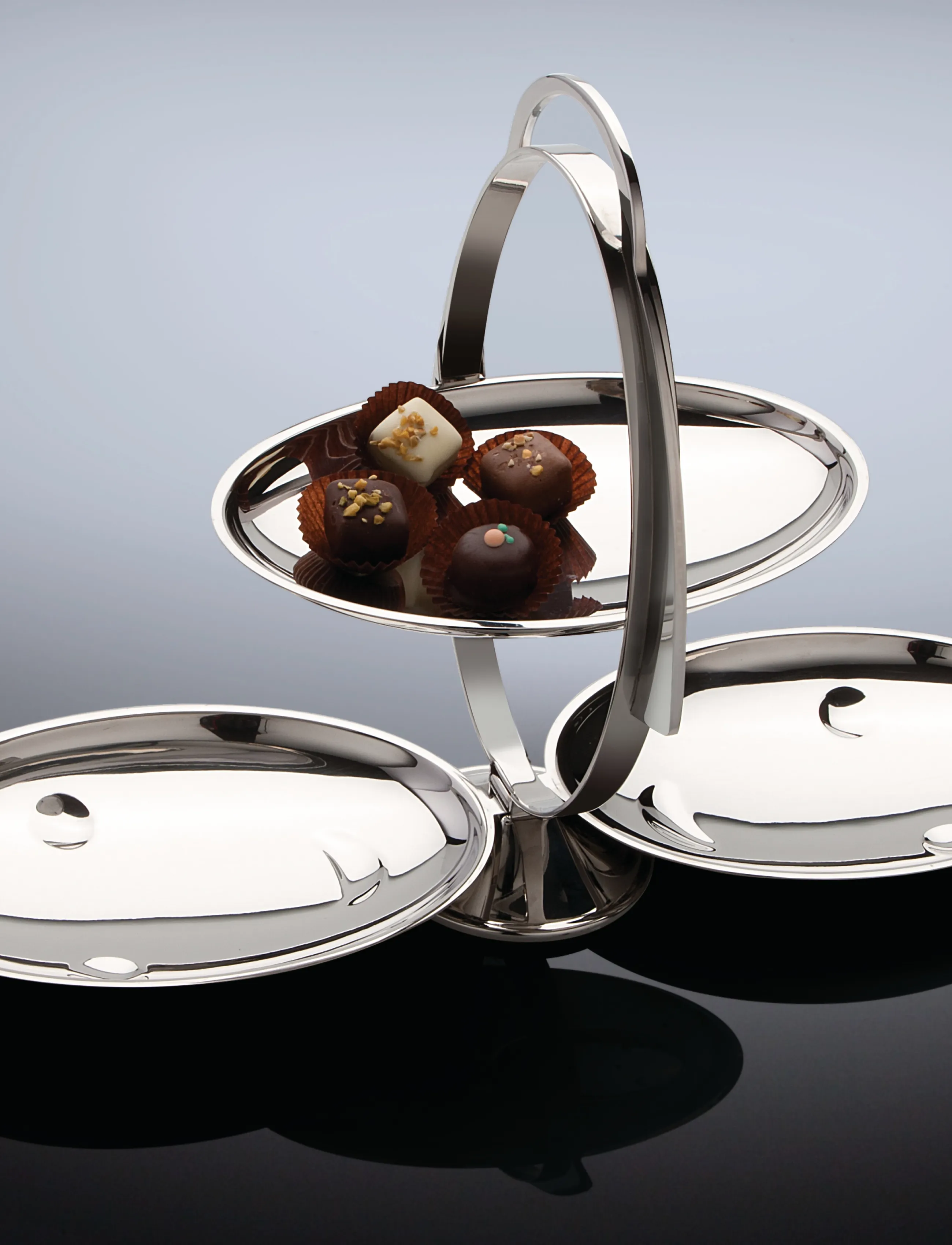 Alessi - Collapsible cake plate in 18/10 stainless steel - steel - 4