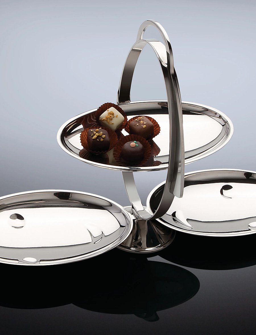 Alessi - Collapsible cake plate in 18/10 stainless steel - koogitaldrikud - steel - 4