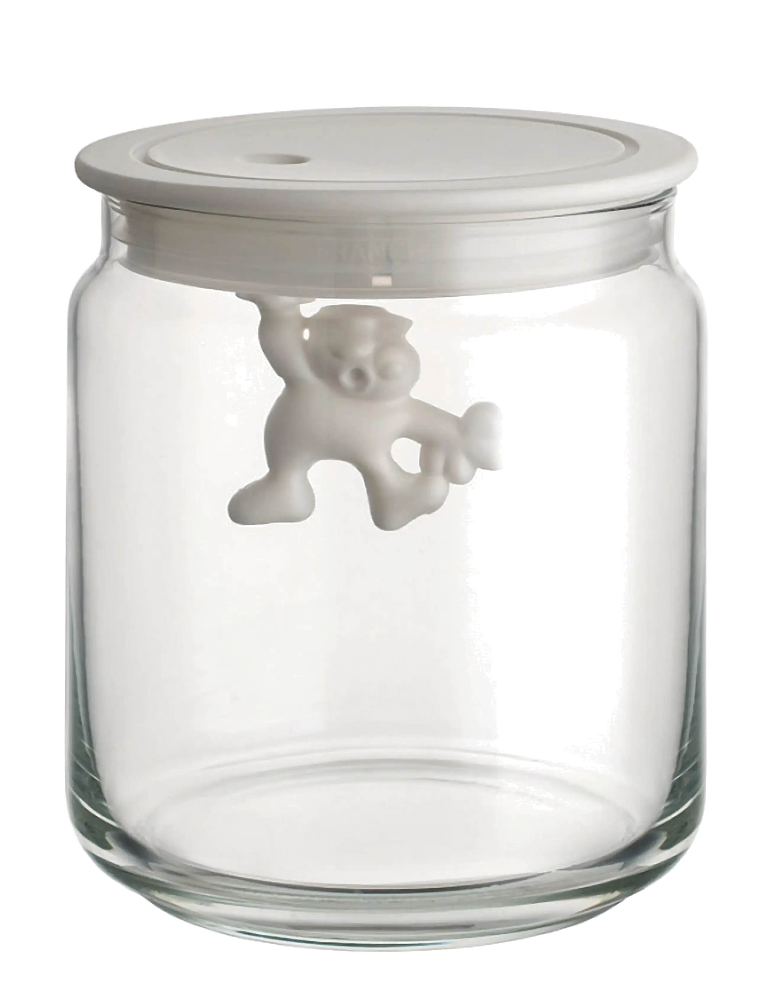 Alessi Glass Kitchen Jar With Hermetic Thermoplastic Lid, White, D10.5 cm, Storage, Weiß - Jars, Homeware